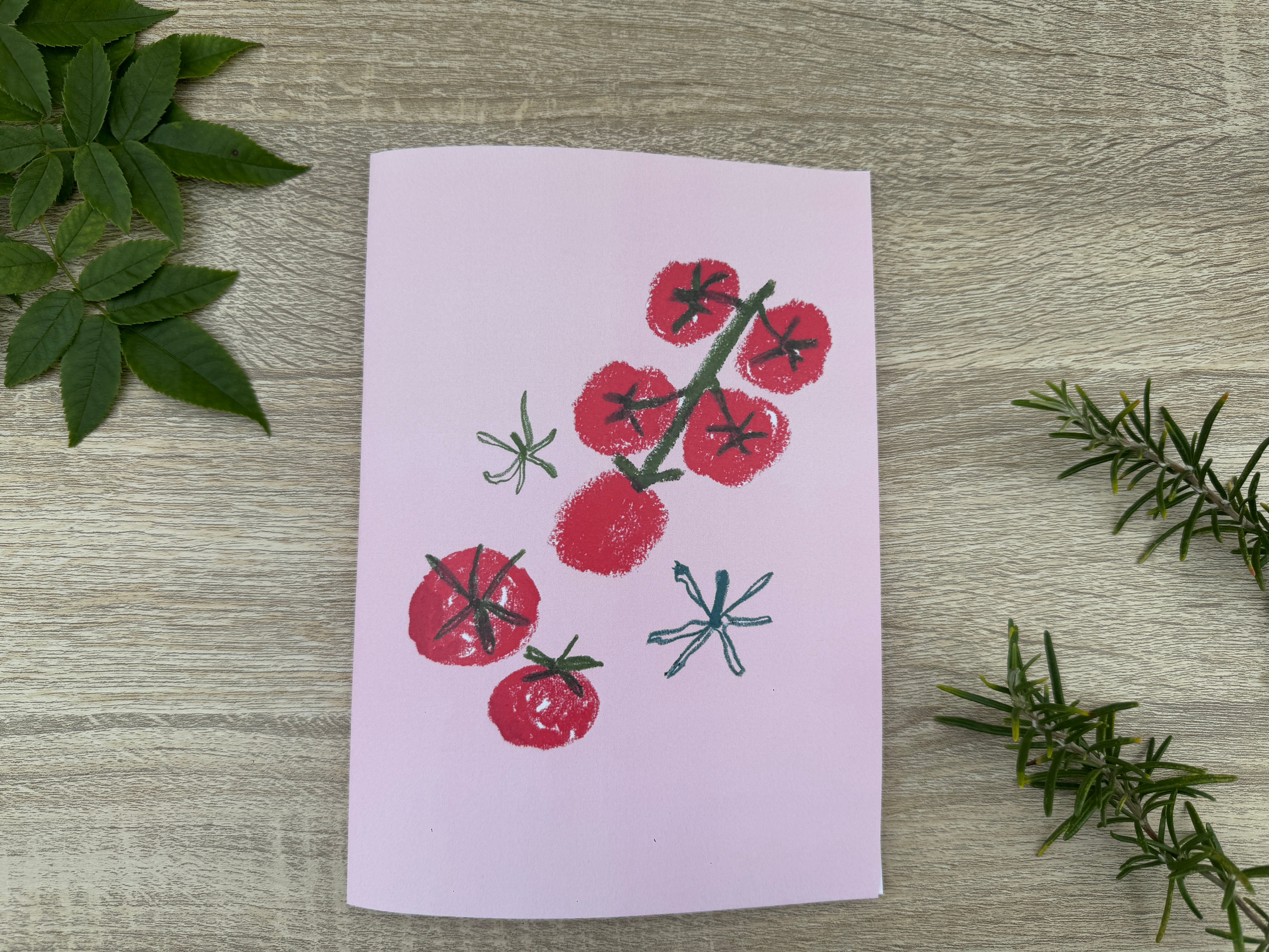 Greeting Card - pink tomato