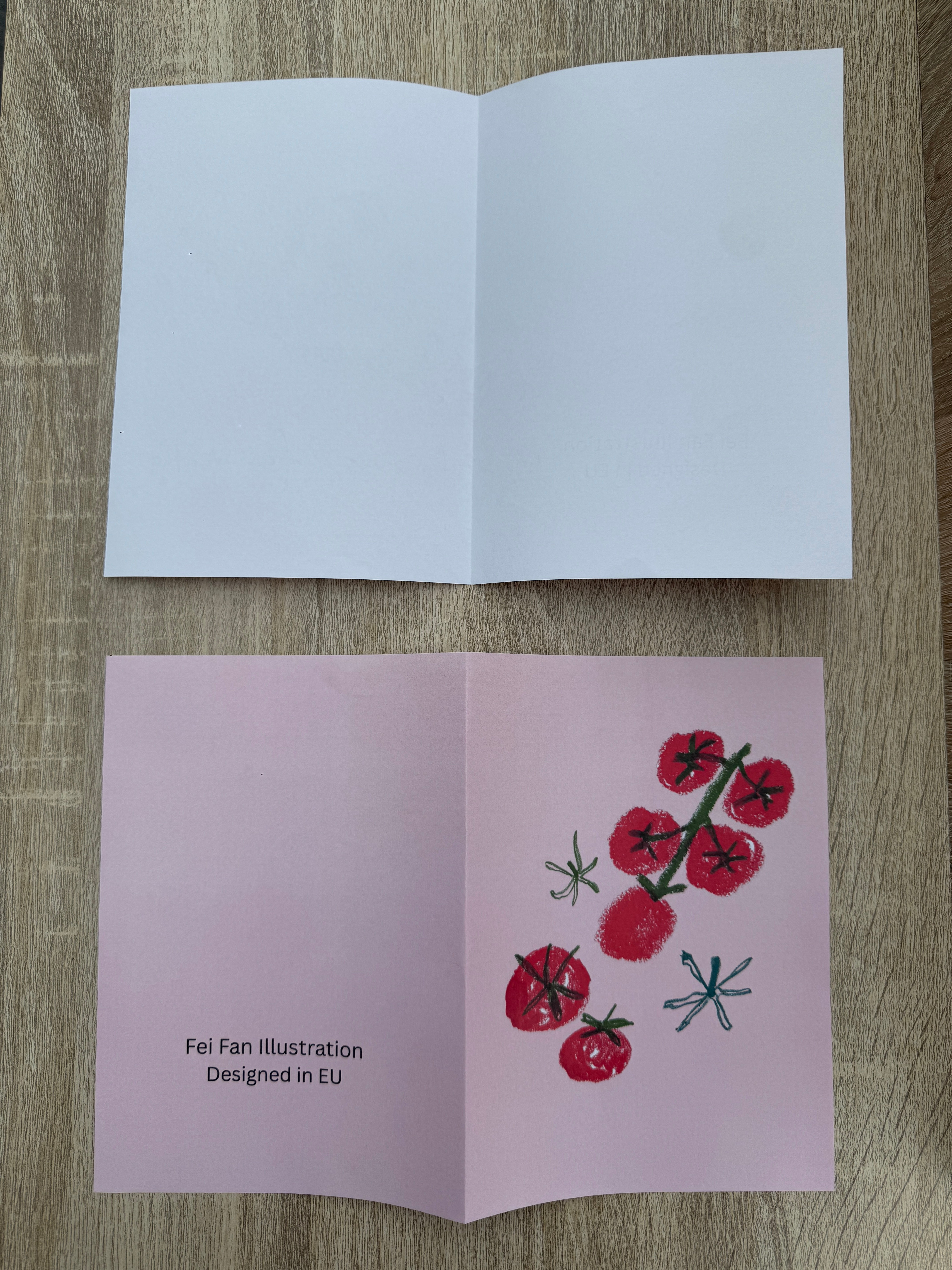 Greeting Card - pink tomato