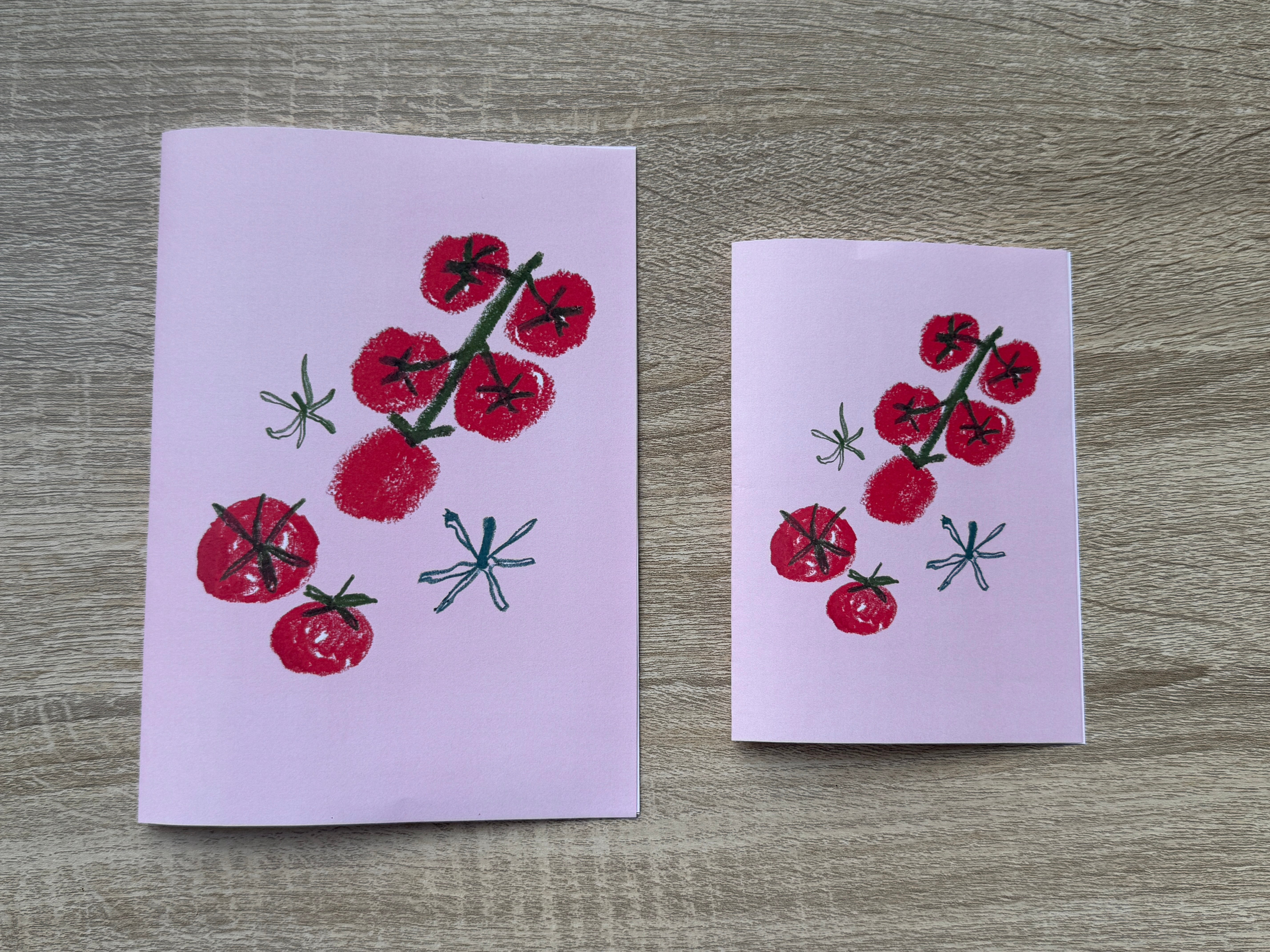 Greeting Card - pink tomato