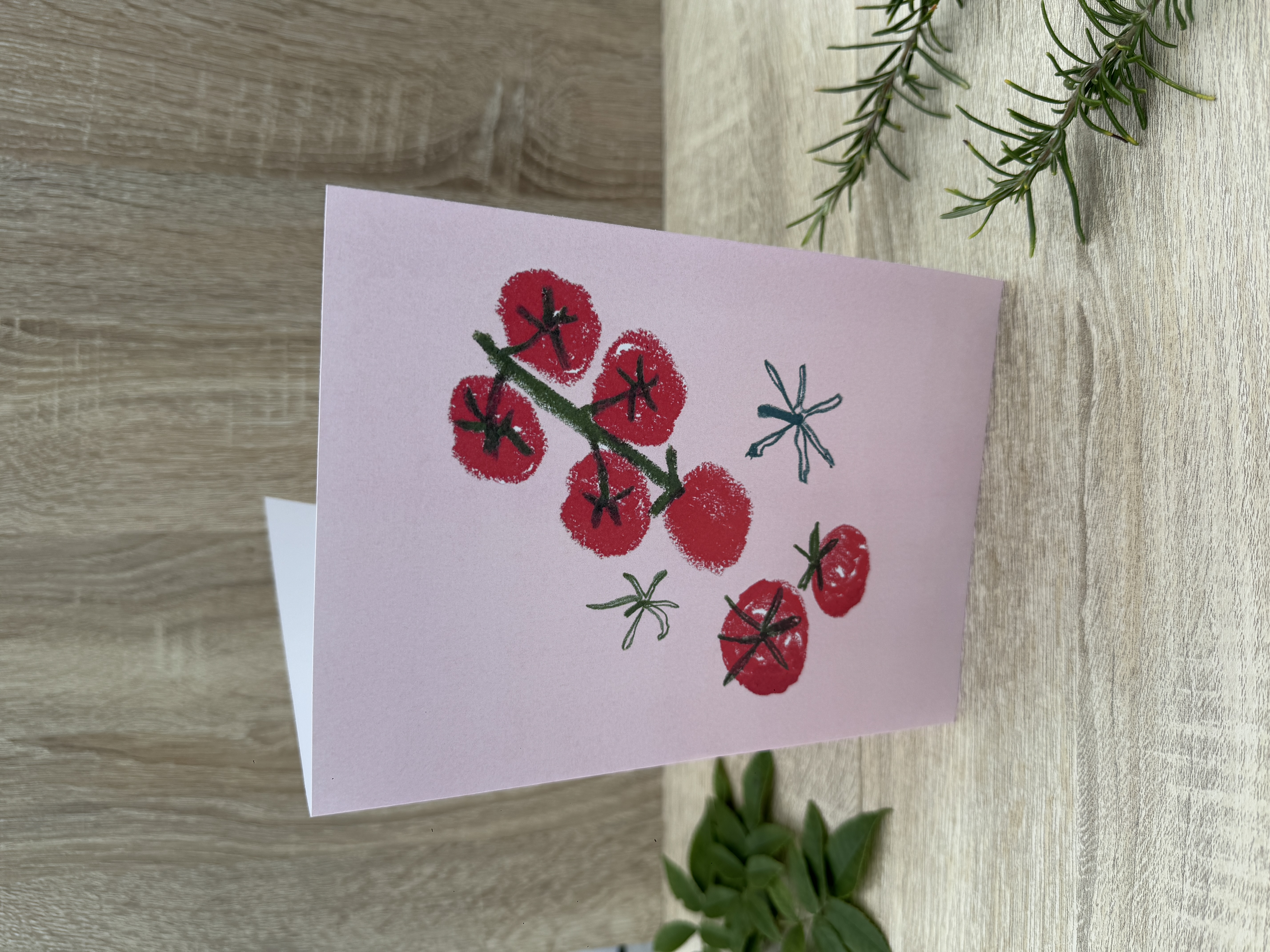 Greeting Card - pink tomato