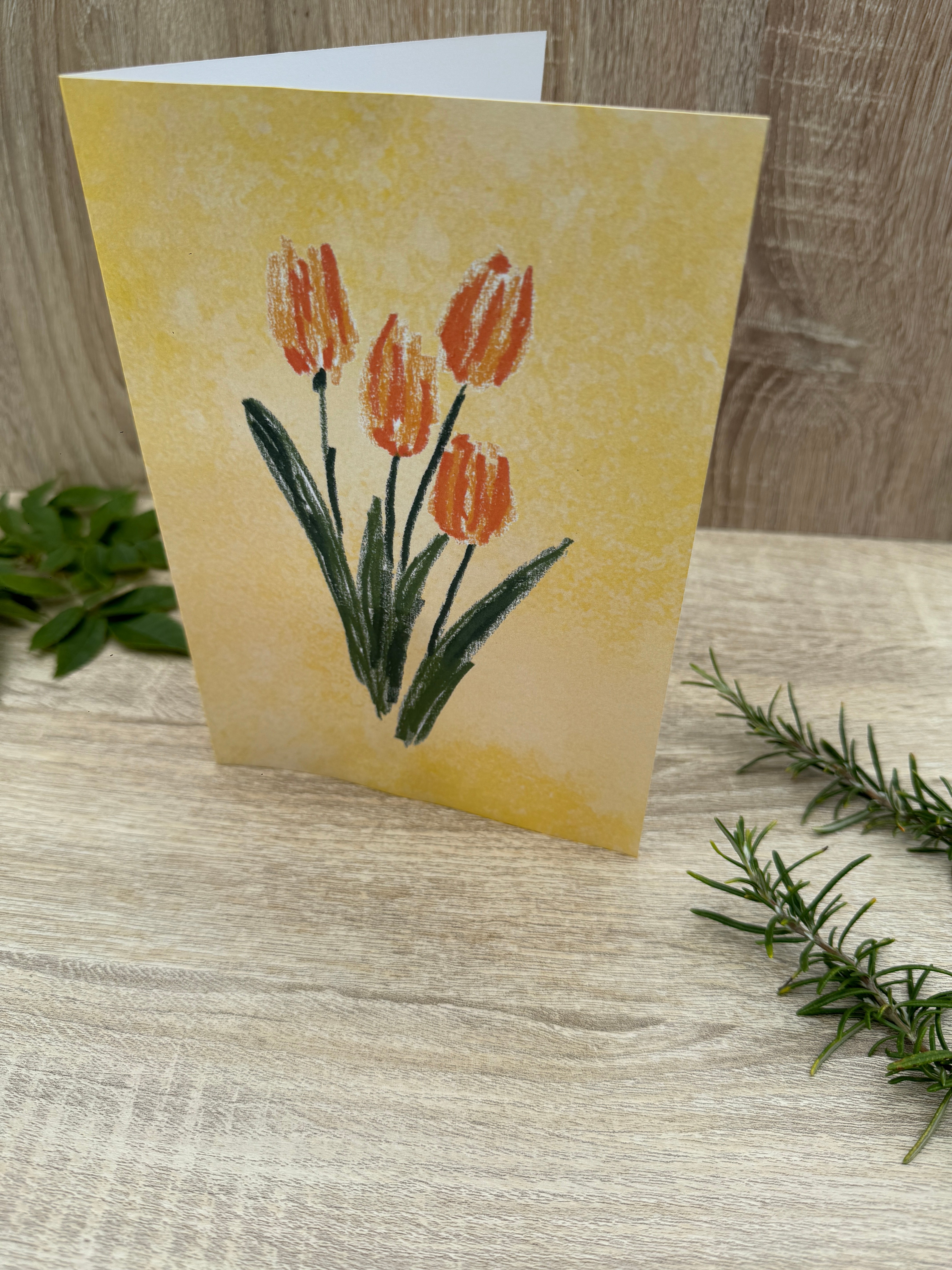 Greeting Card - yellow tulip