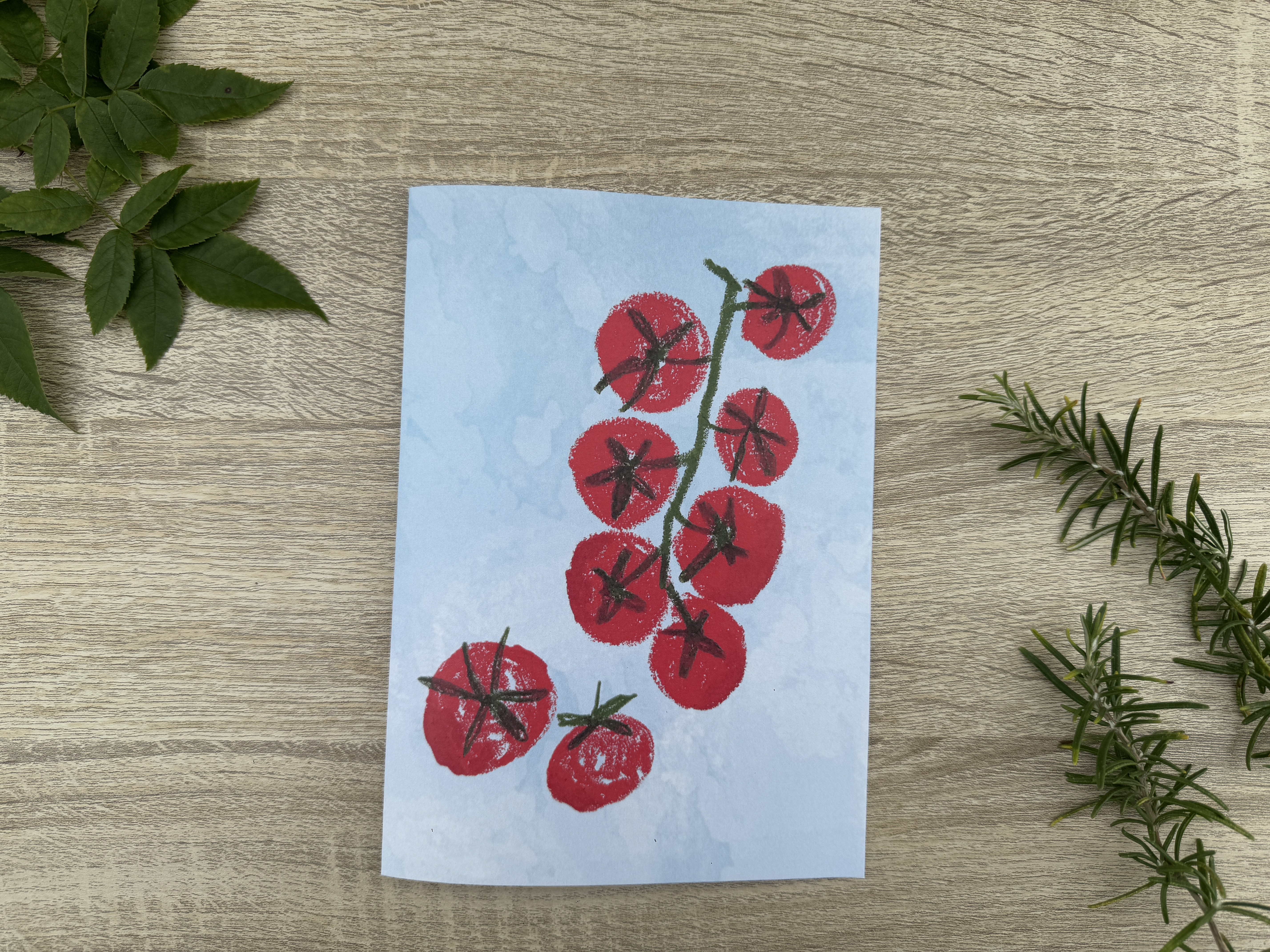 Greeting Card - blau tomato