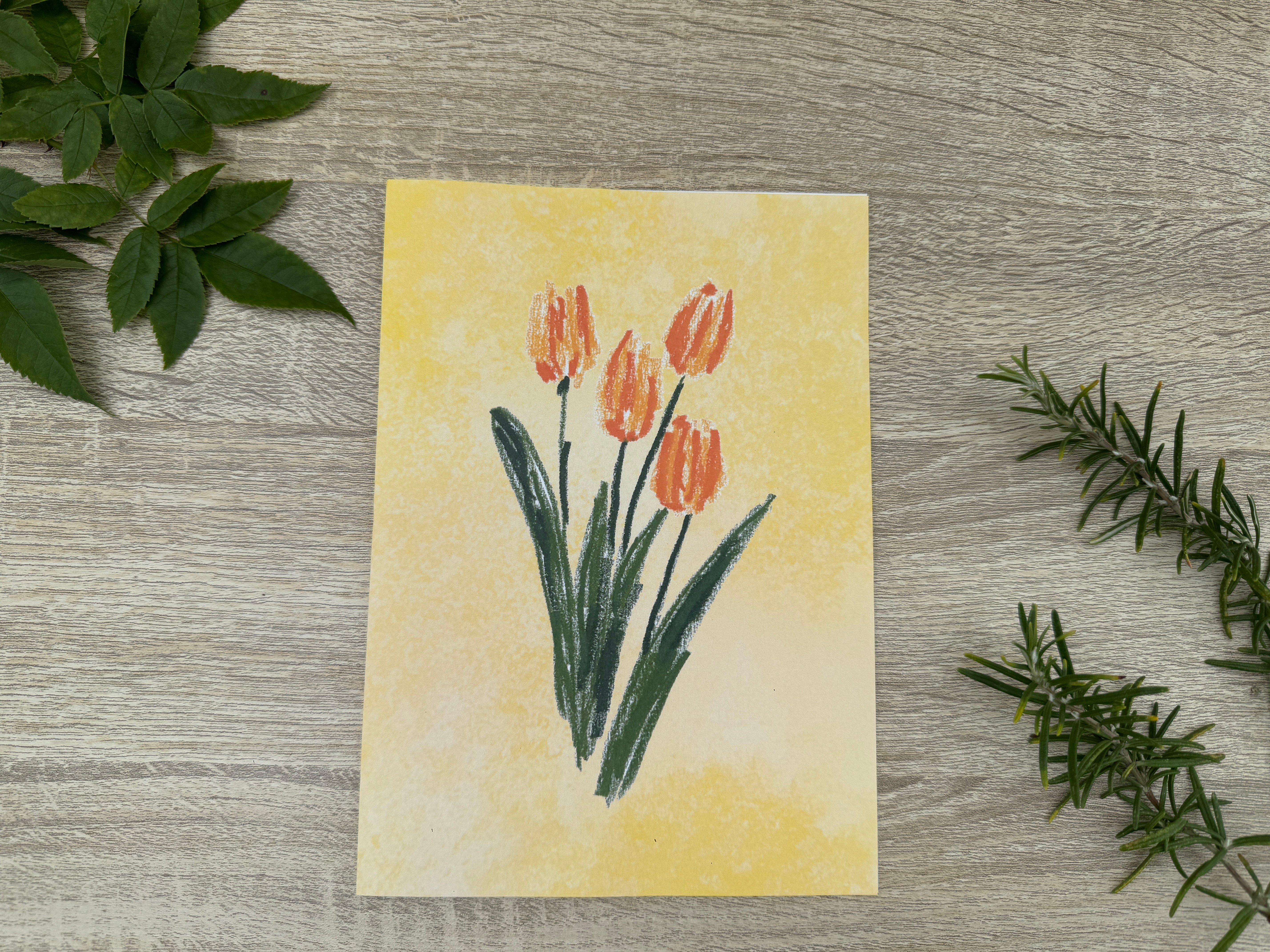 Greeting Card - yellow tulip