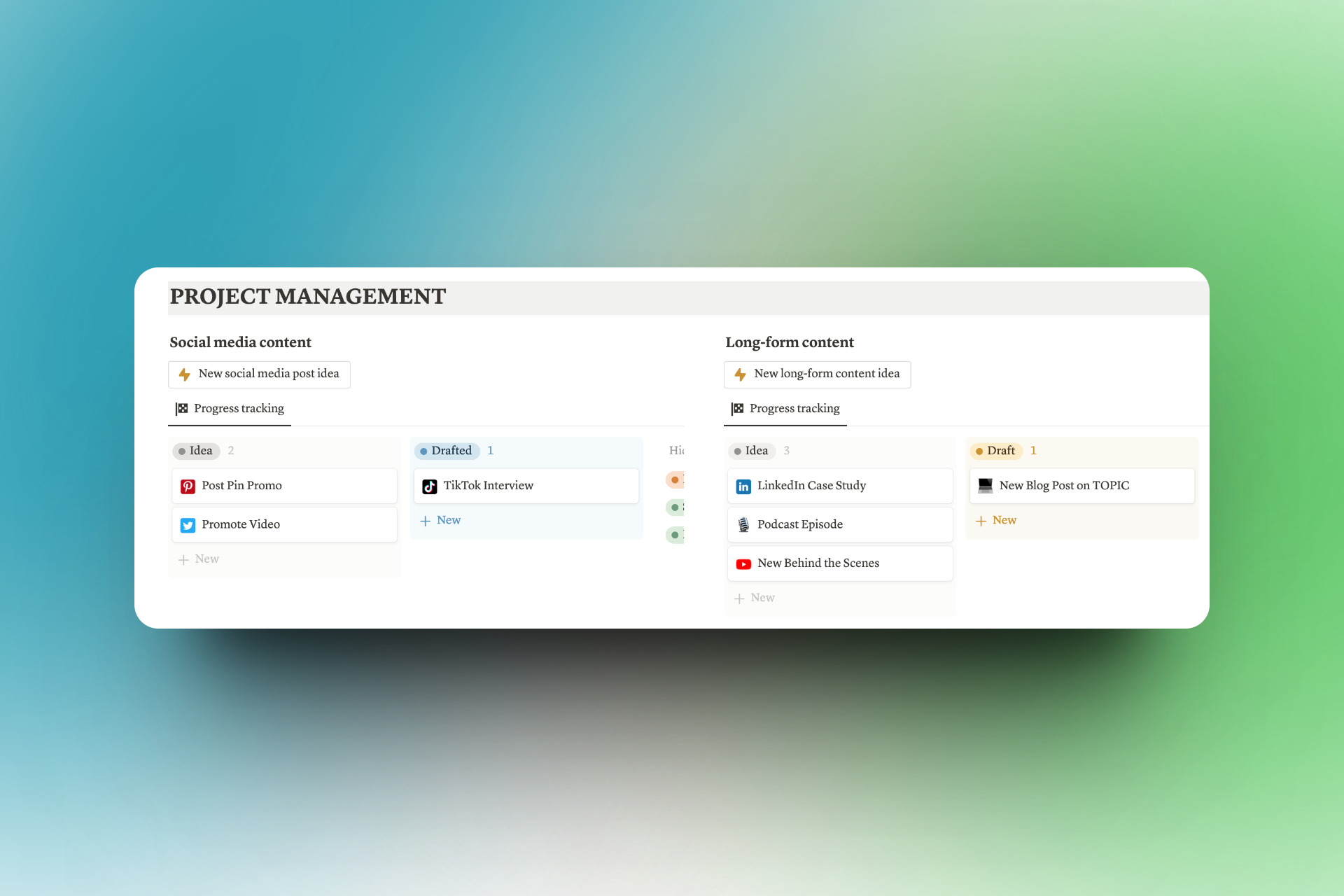 Notion Content Calendar Hub