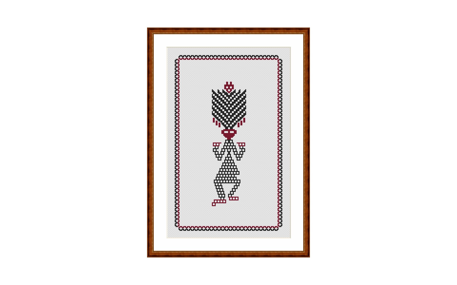Zapotec Man. Native American Art Cross Stitch Pattern