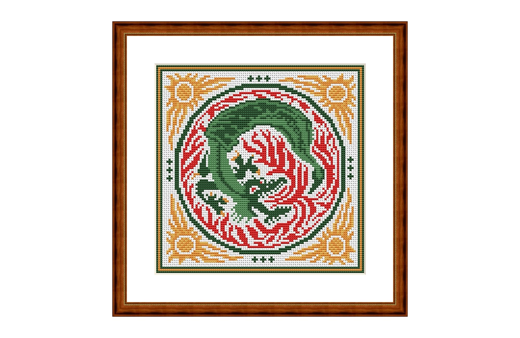 Dragon Chinese Style Pillow Cross Stitch Pattern