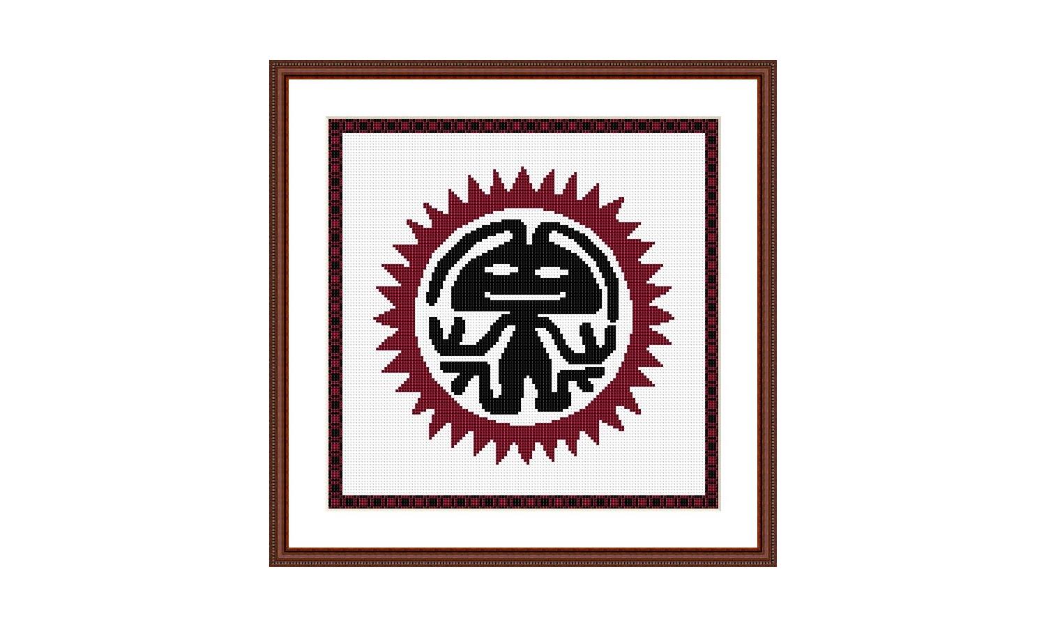 Sun. Native American Art Cross Stitch Pattern