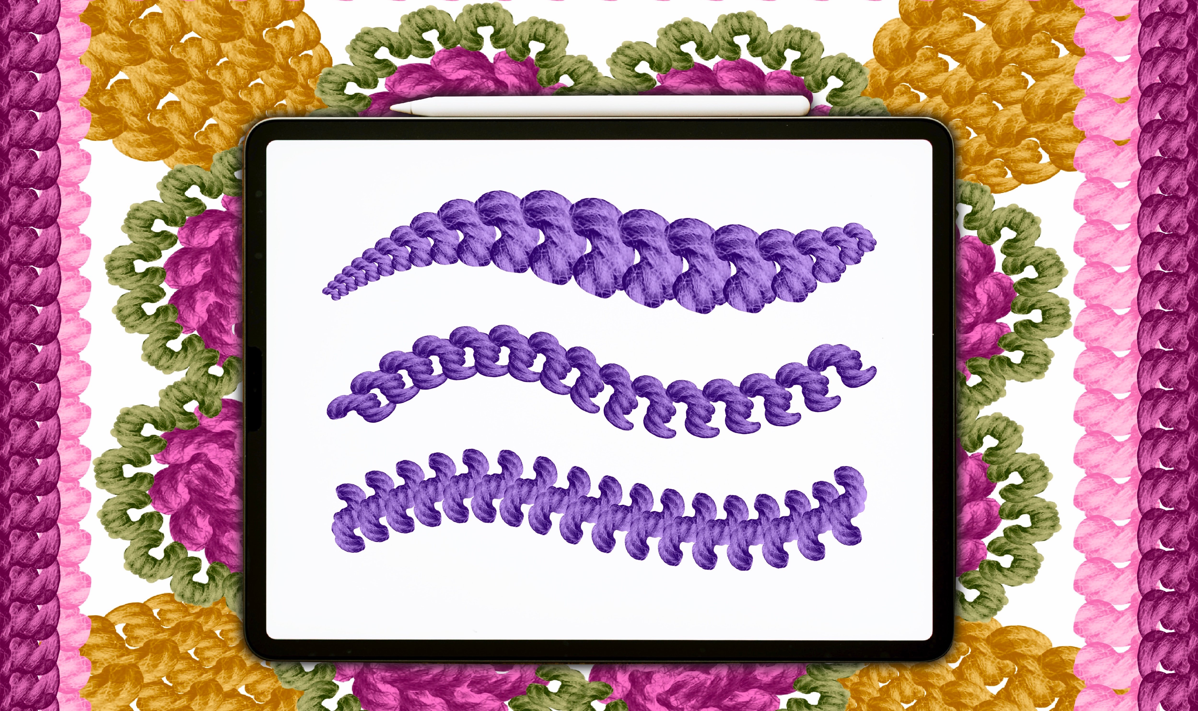 Procreate Crochet & Knit Dual Colour Brushset