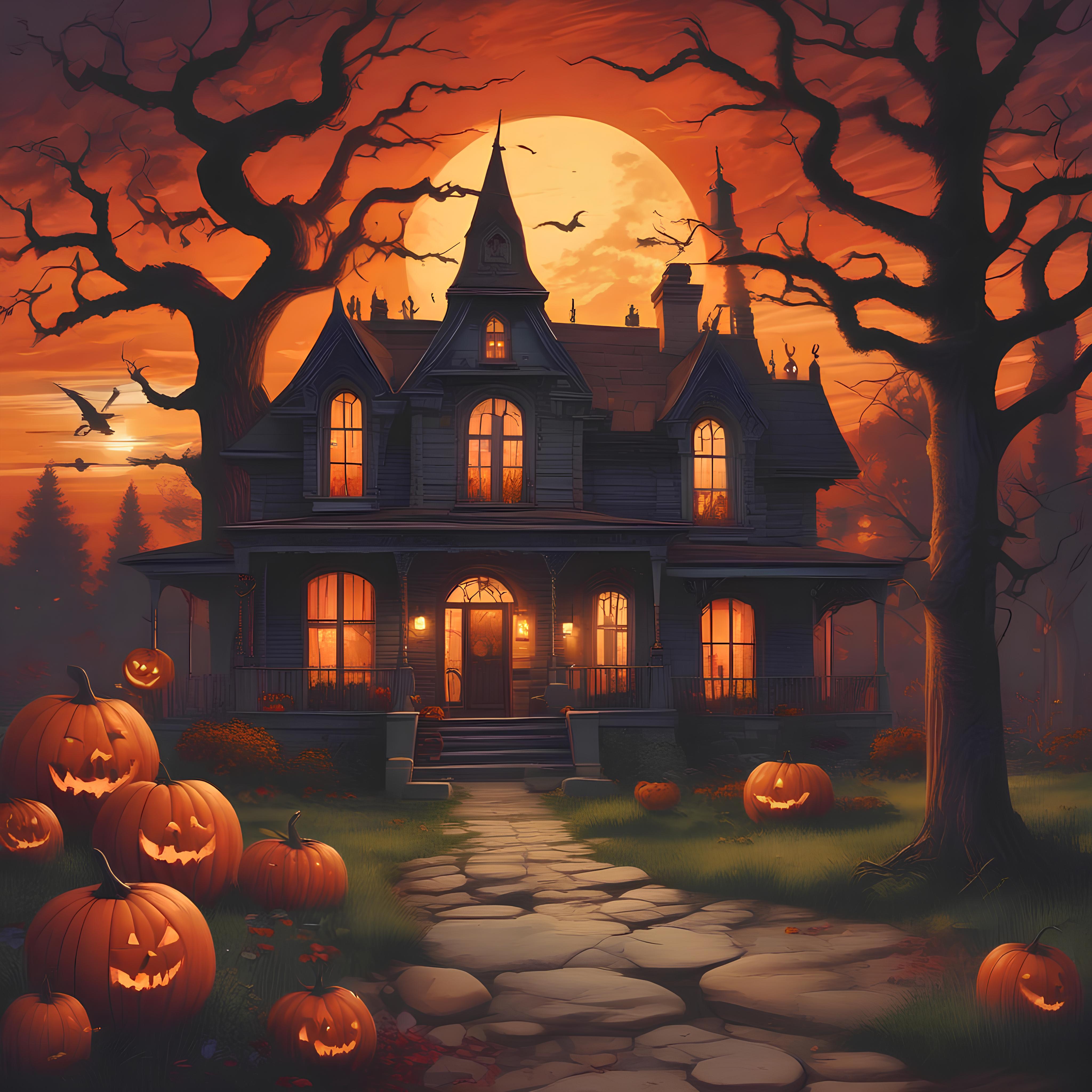 halloween background with pumpkin