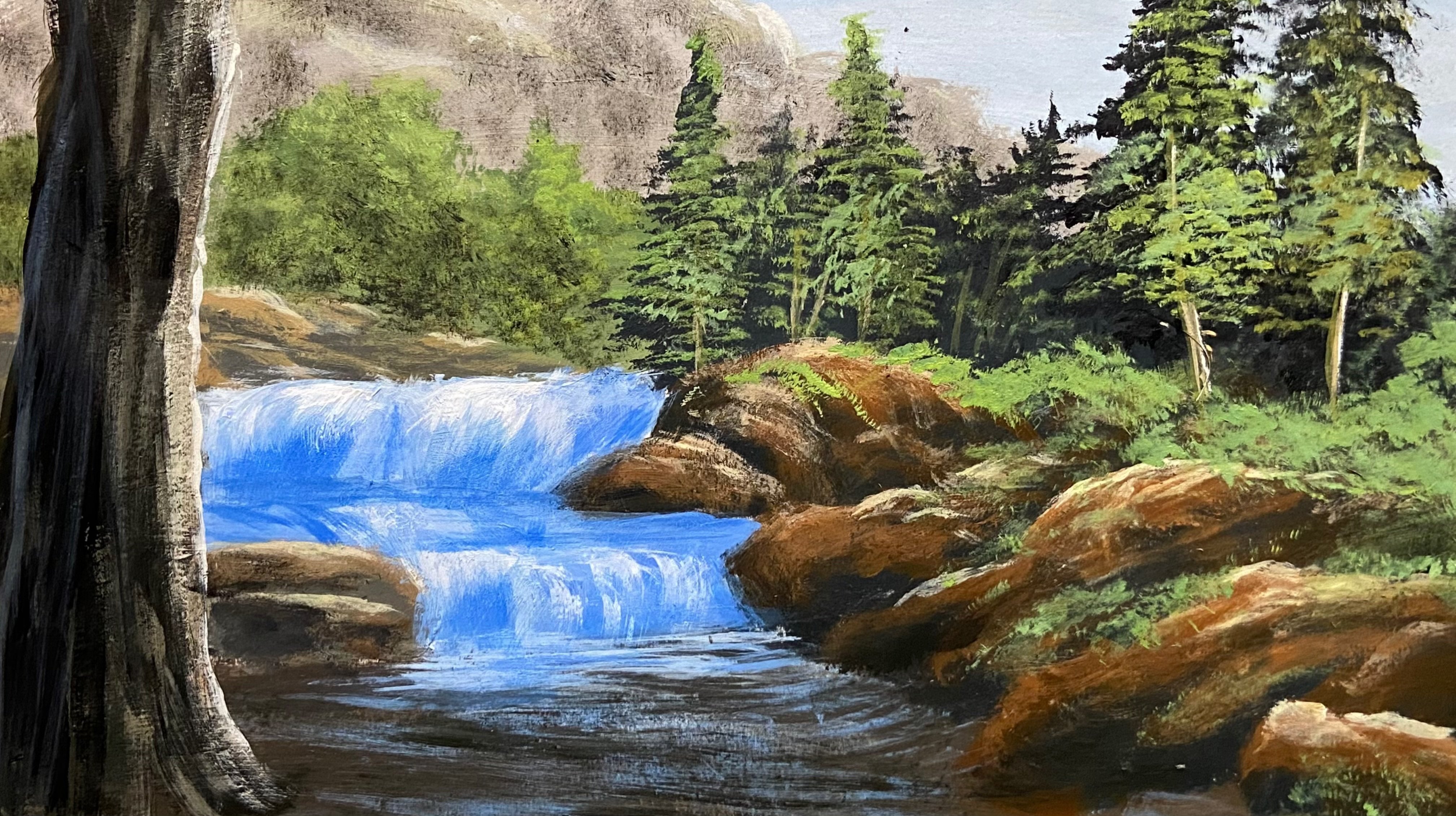 Peaceful Forest Waterfall Landscape
