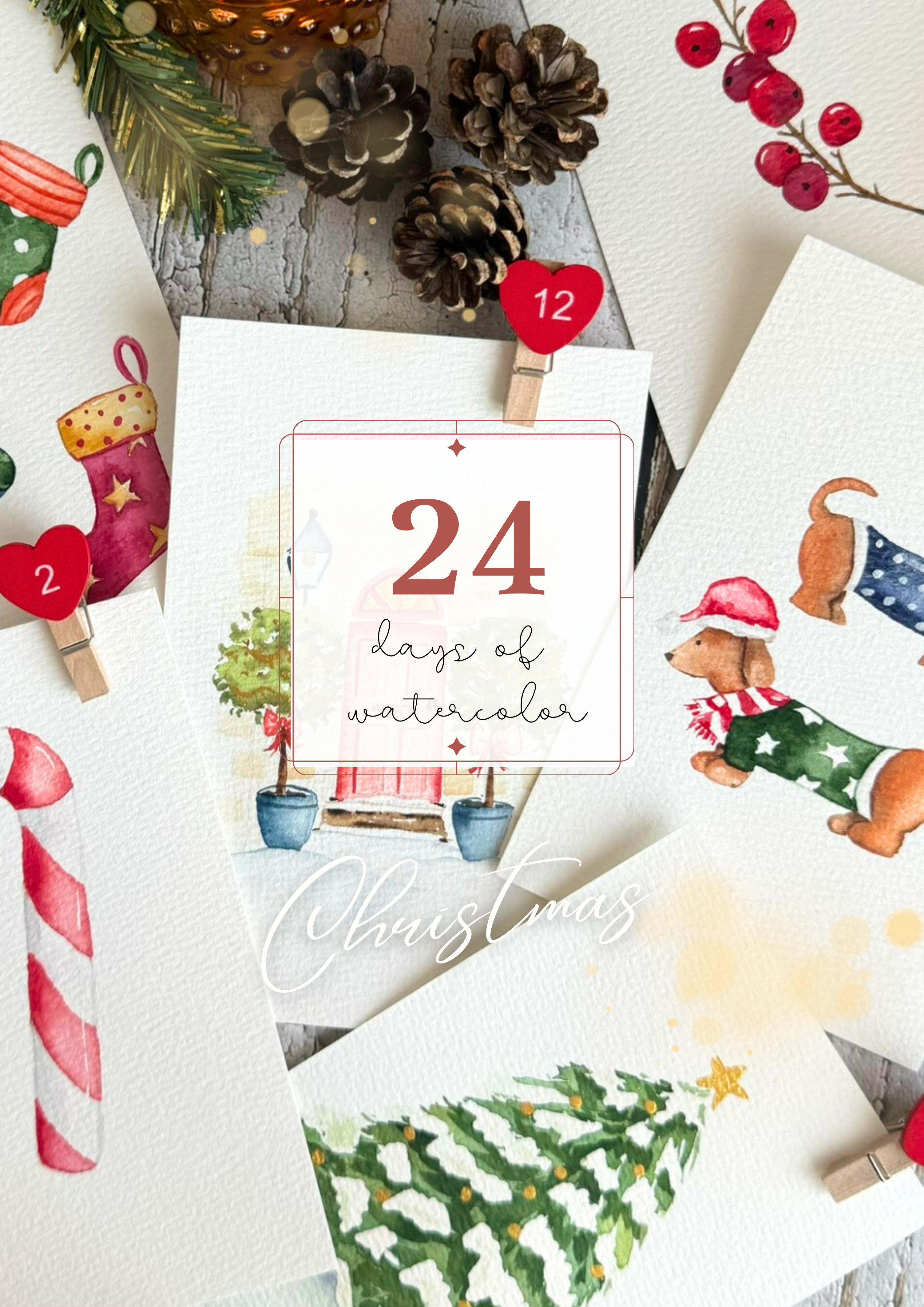 Watercolor Christmas Advent Calendar eBook