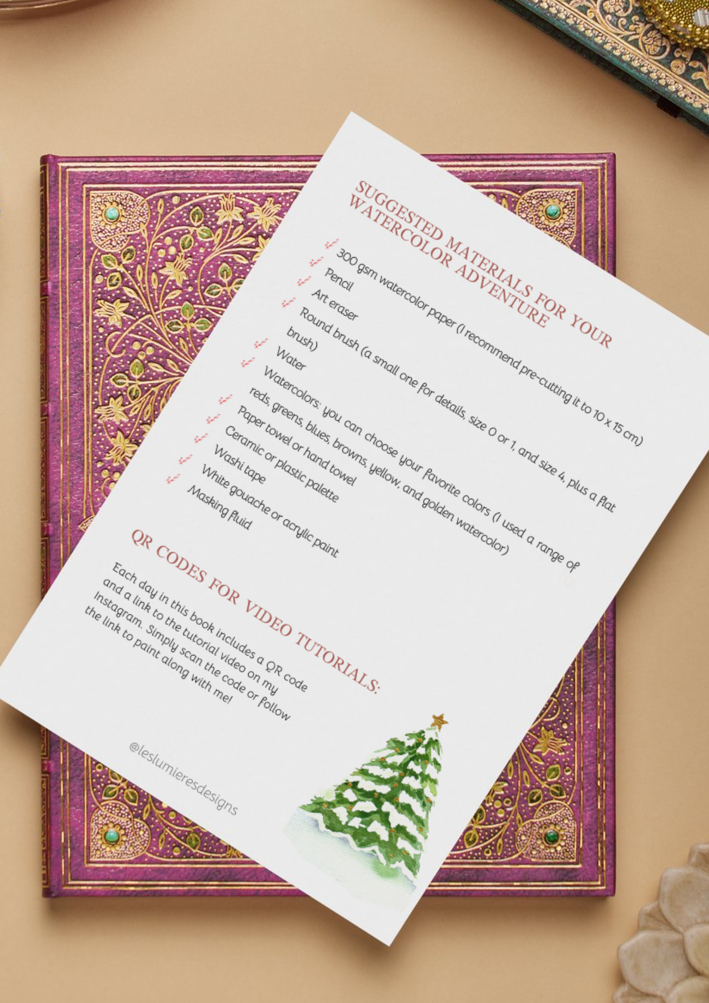 Watercolor Christmas Advent Calendar eBook