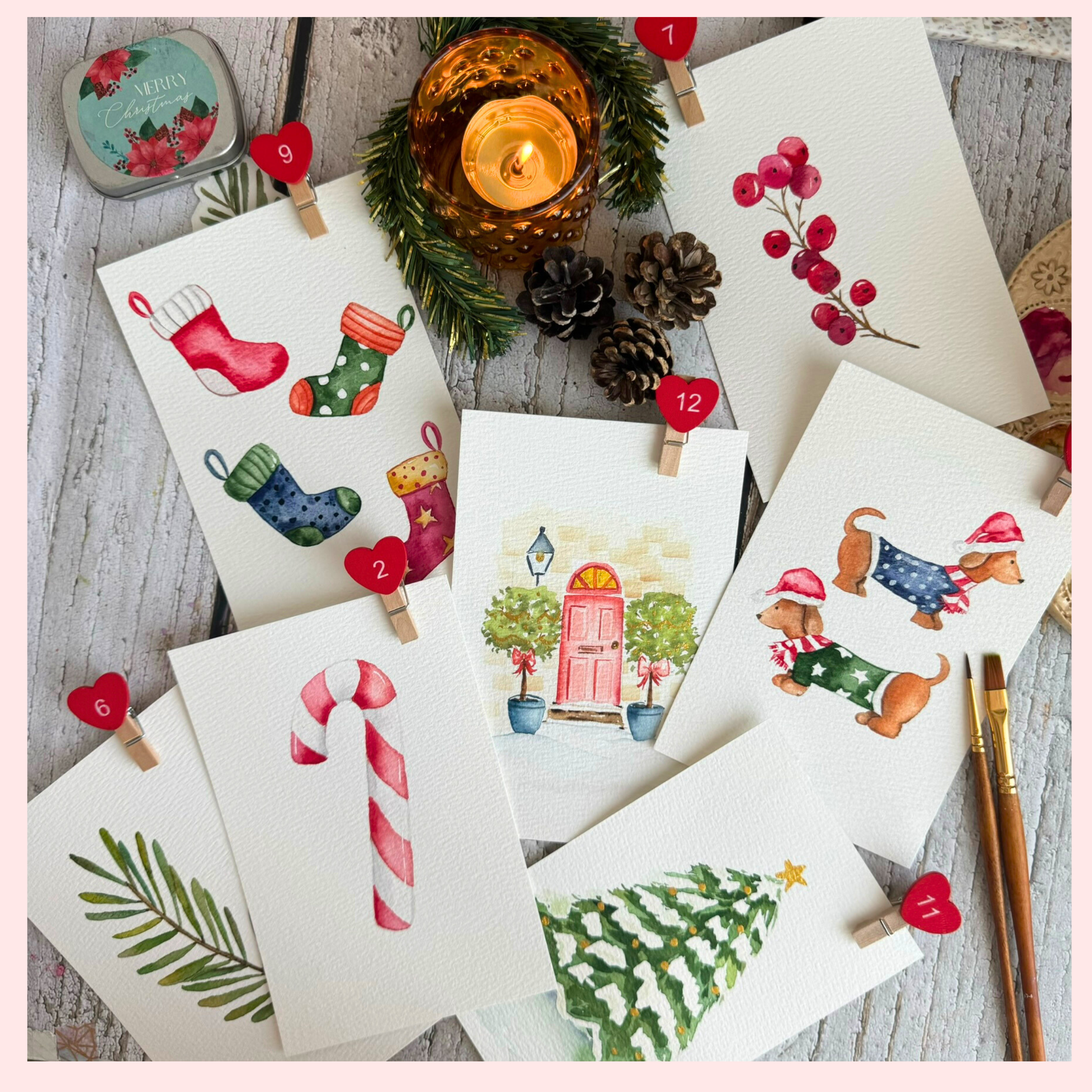 Watercolor Christmas Advent Calendar eBook