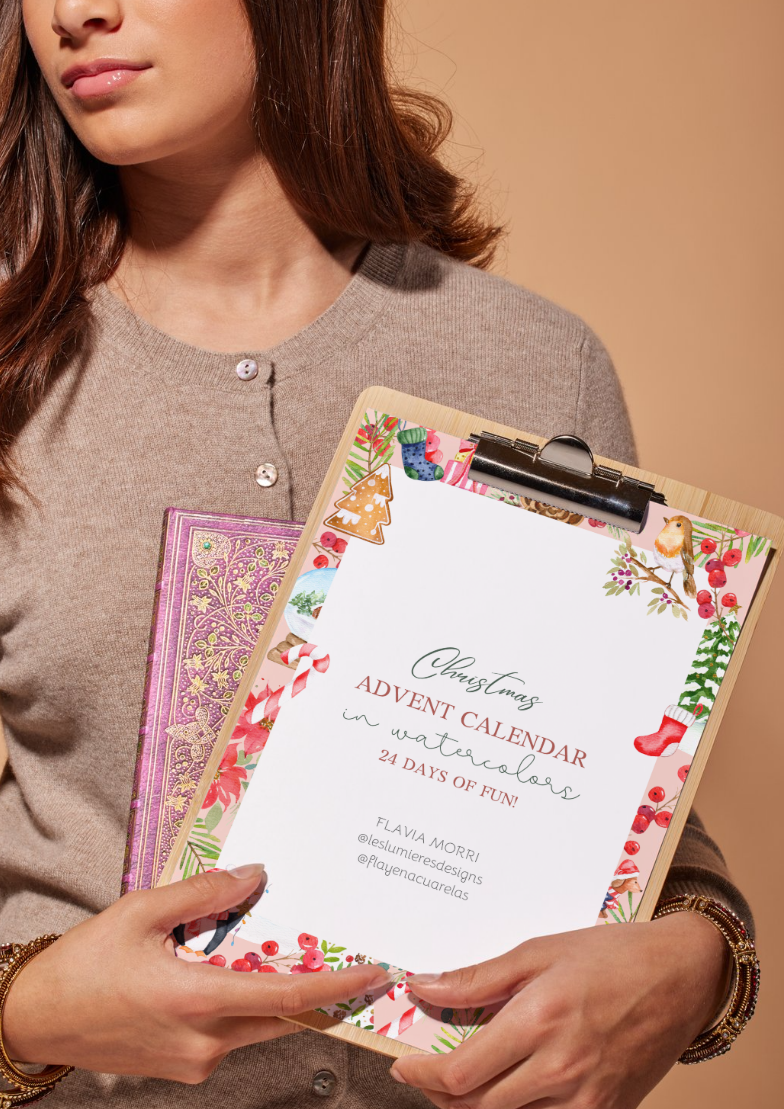 Watercolor Christmas Advent Calendar eBook