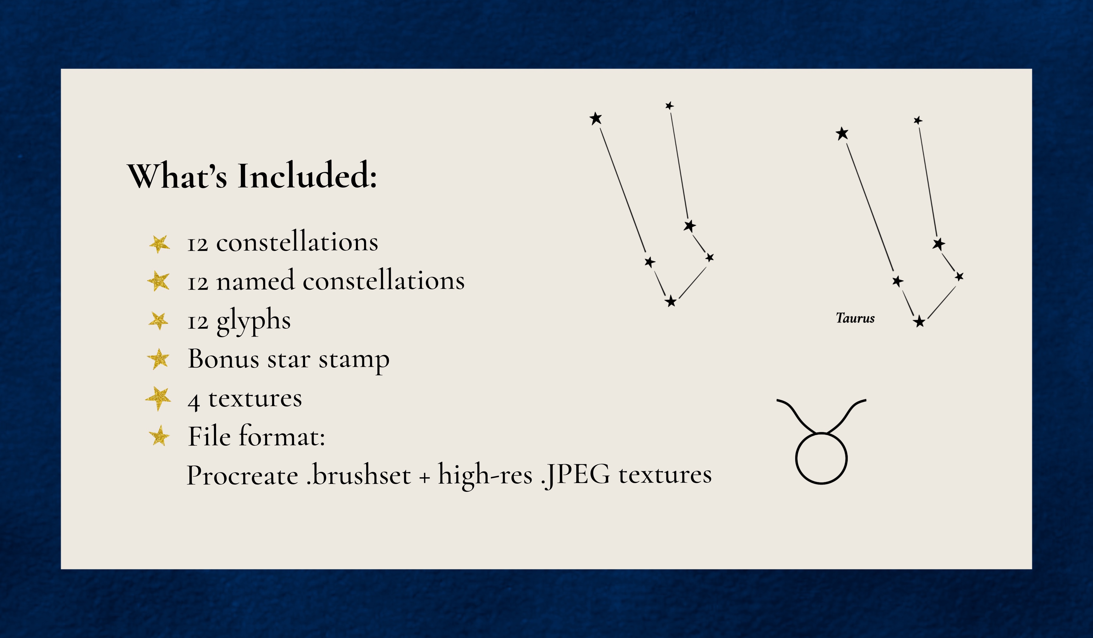 Celestial Zodiac: Constellation Procreate Stamps 