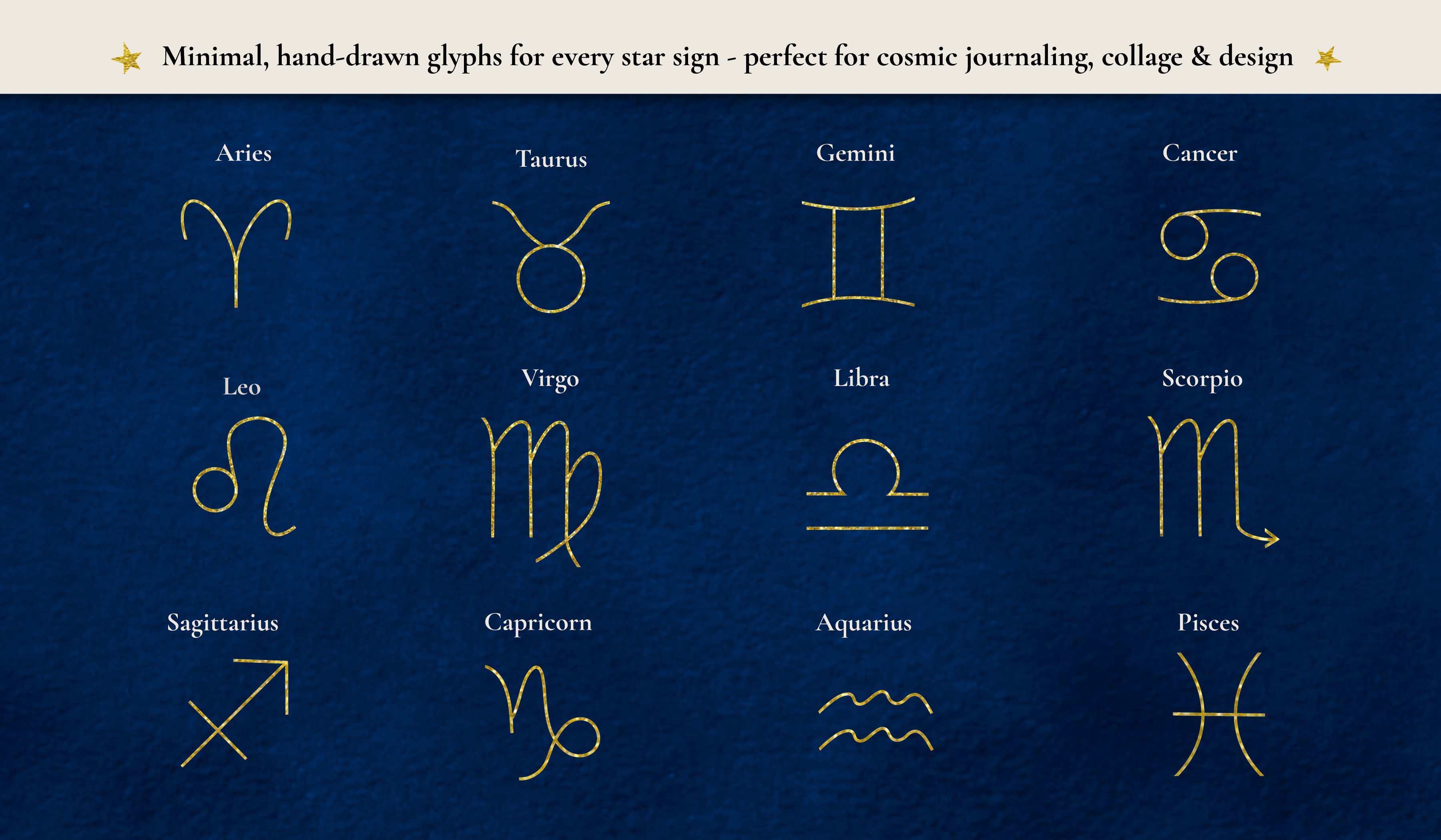 Celestial Zodiac: Constellation Procreate Stamps 