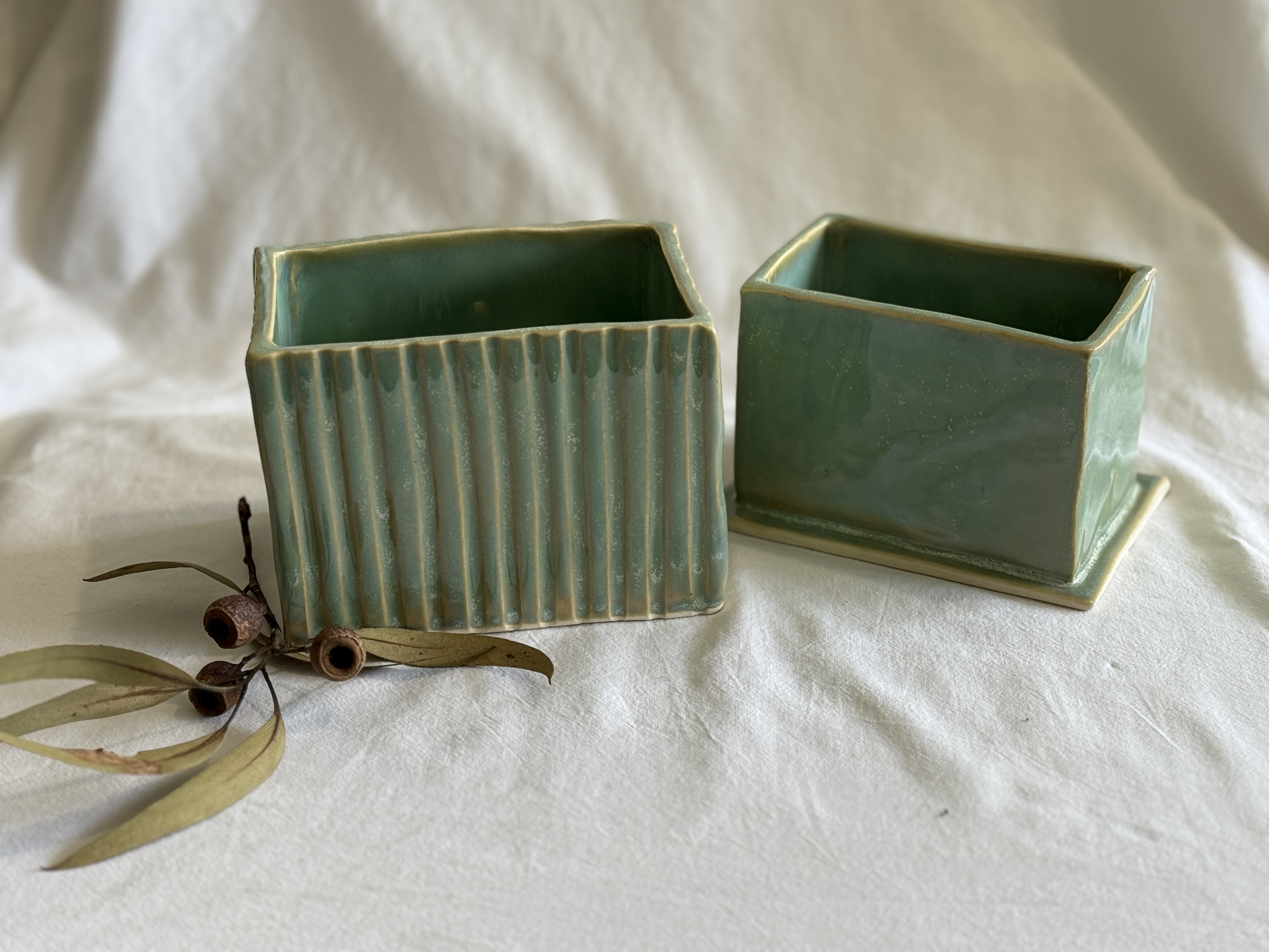 Anyway butter dish pottery template