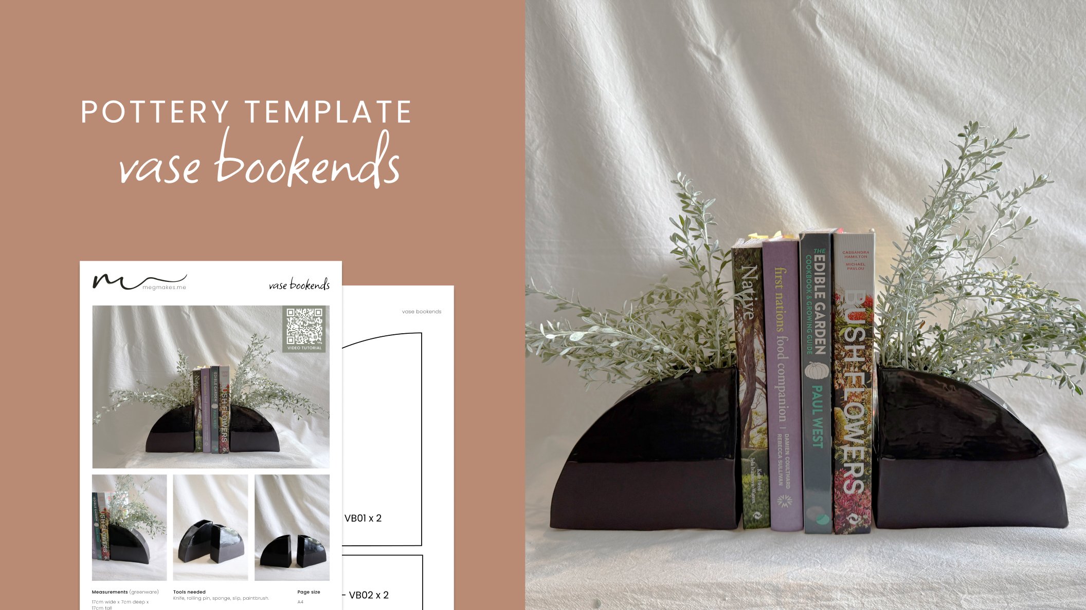 Vase Bookend Pottery Template