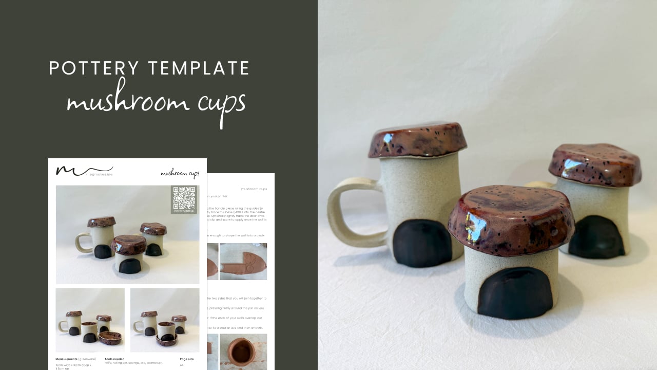 Fairy Mushroom Cup House Pottery Template