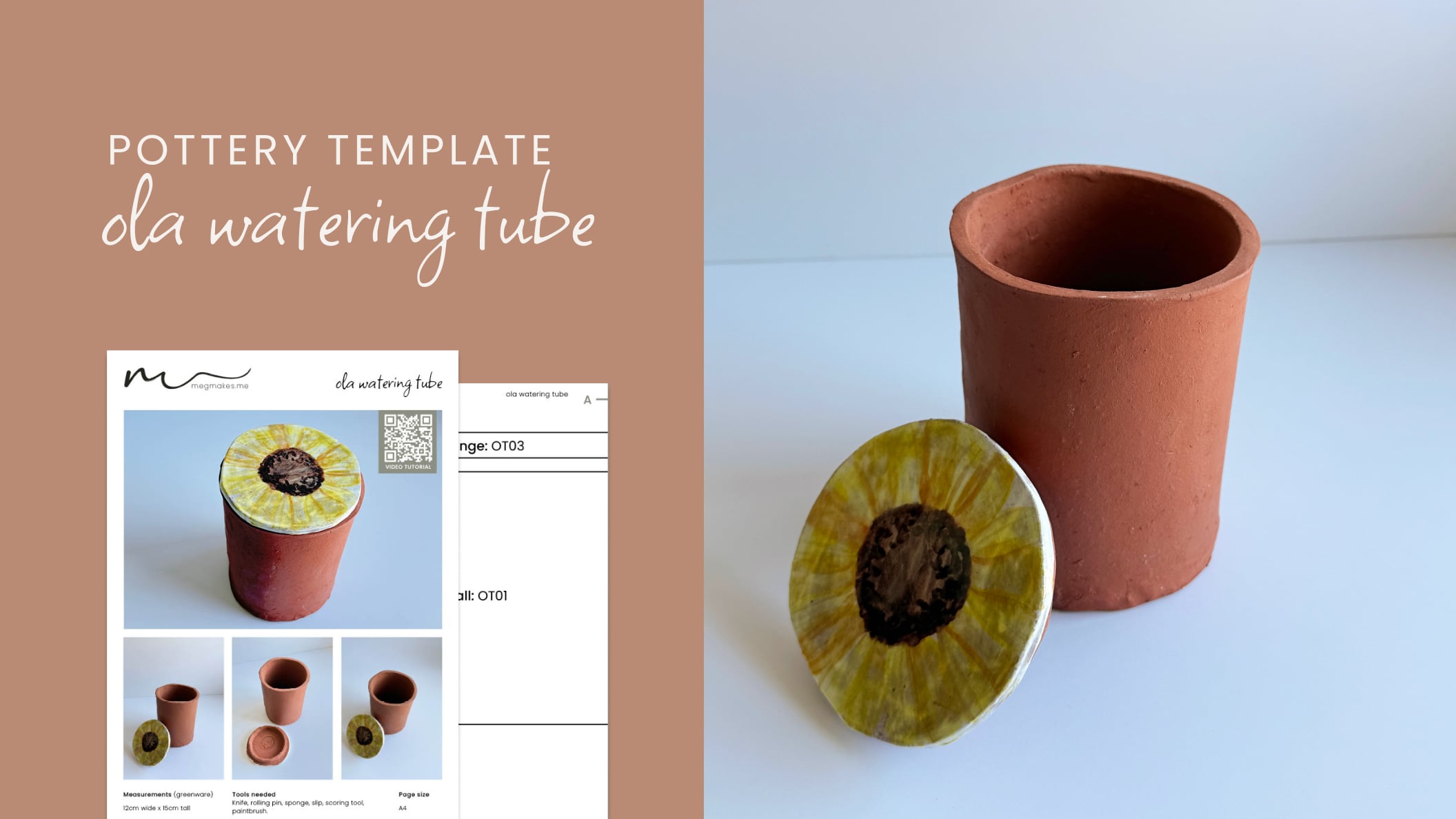 Olla self-watering tube - Pottery Template