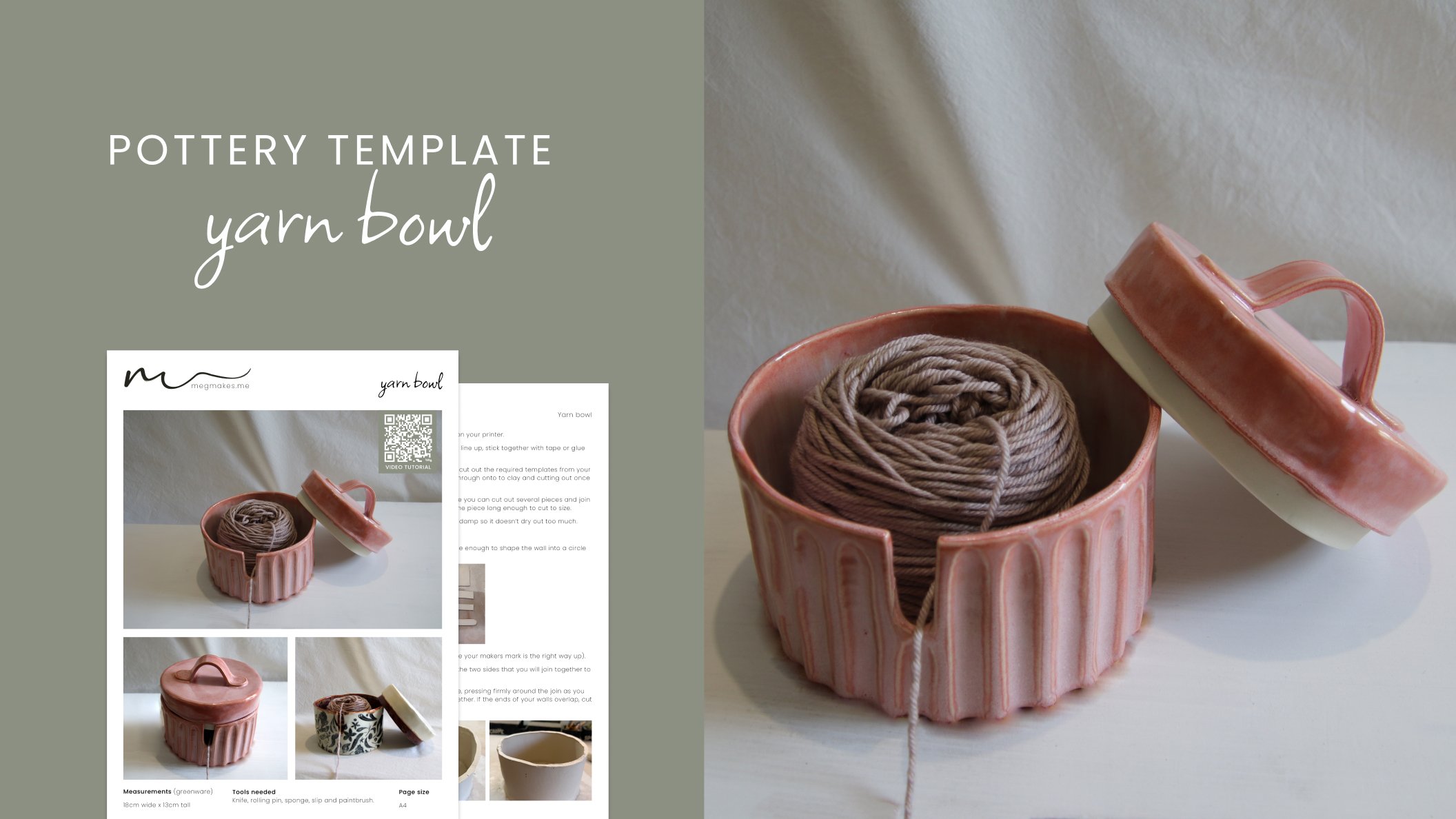 Yarn Bowl Pottery Template