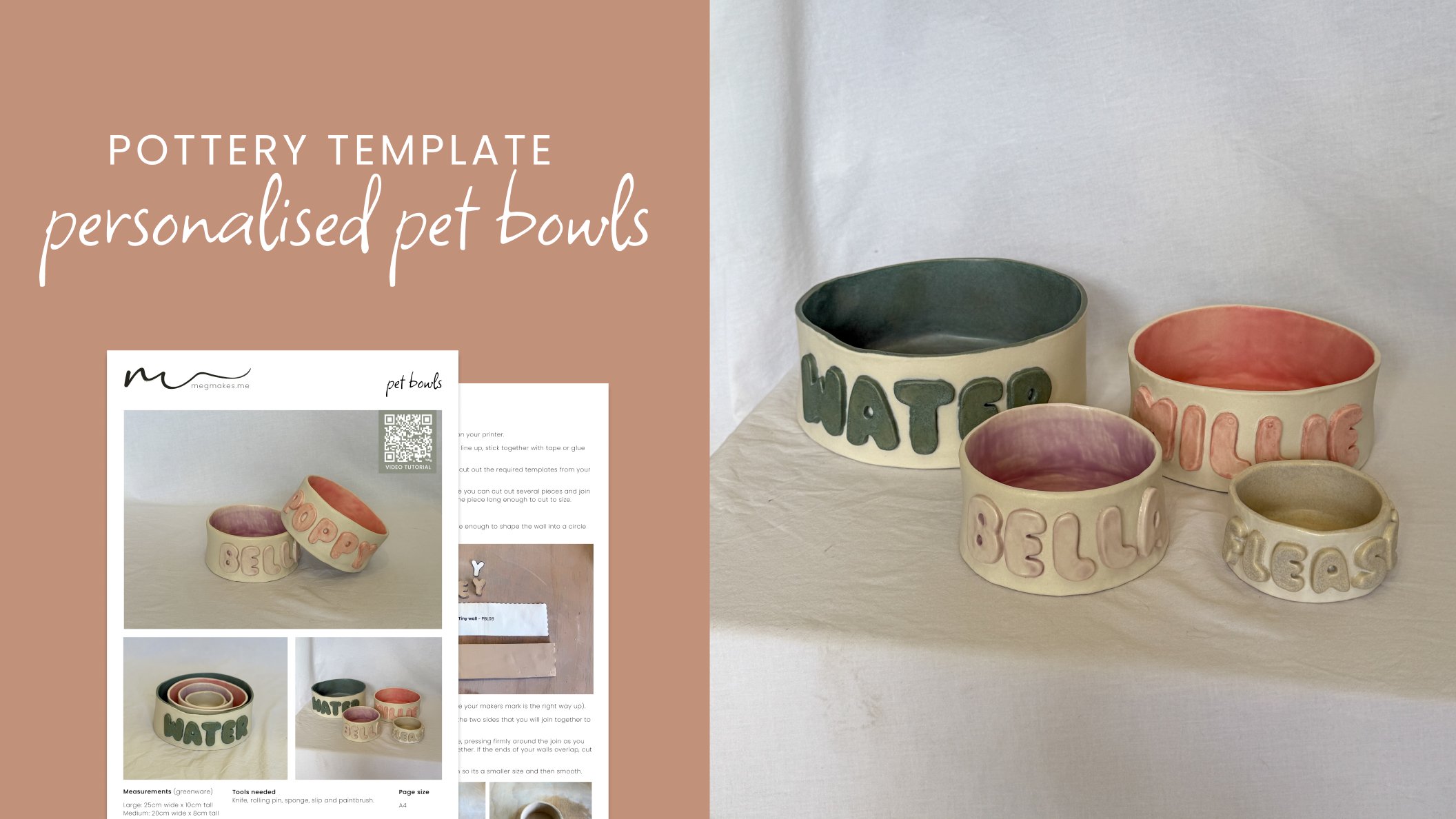 Personalised Pet Bowls Pottery Template