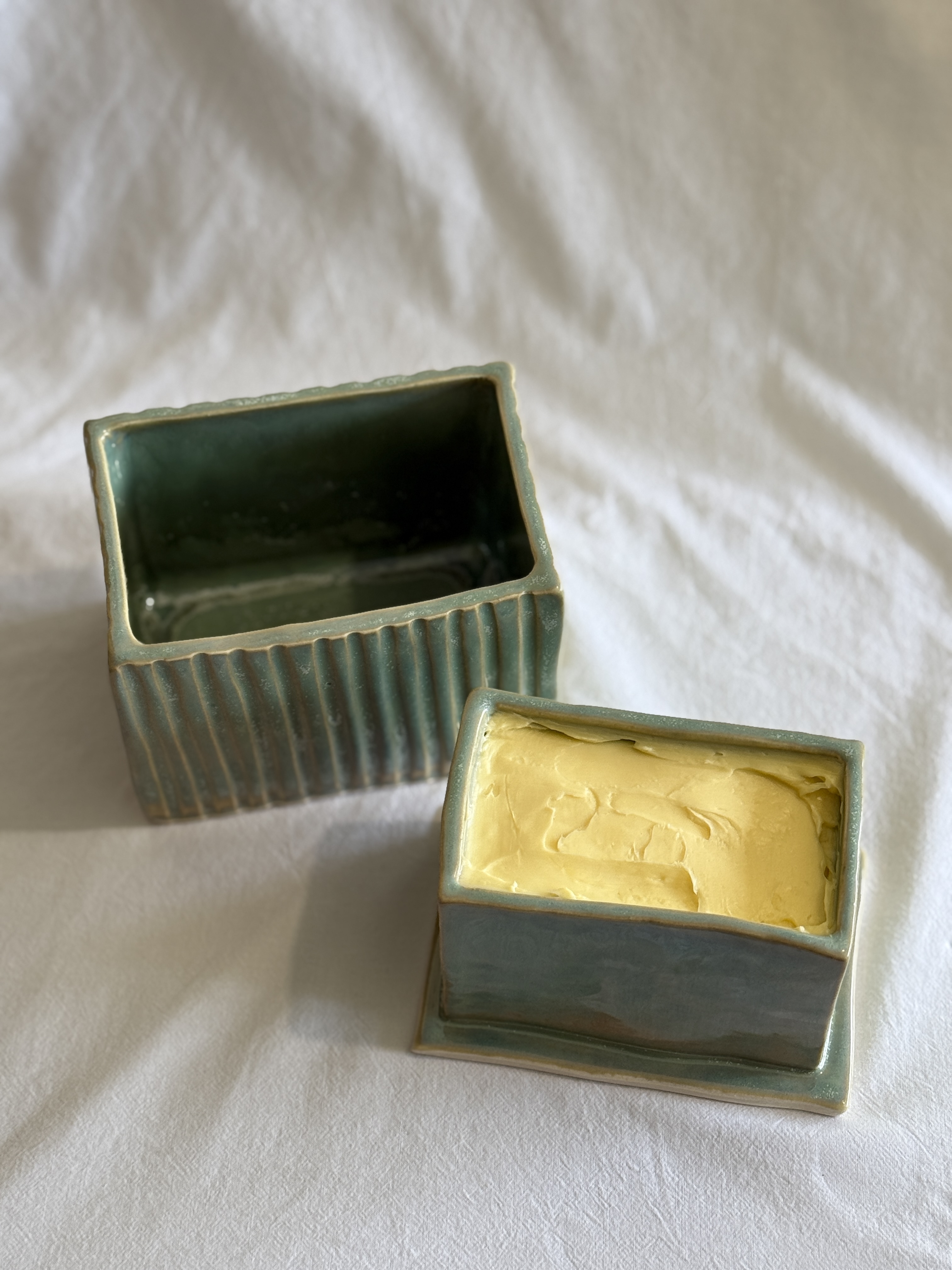 Anyway butter dish pottery template