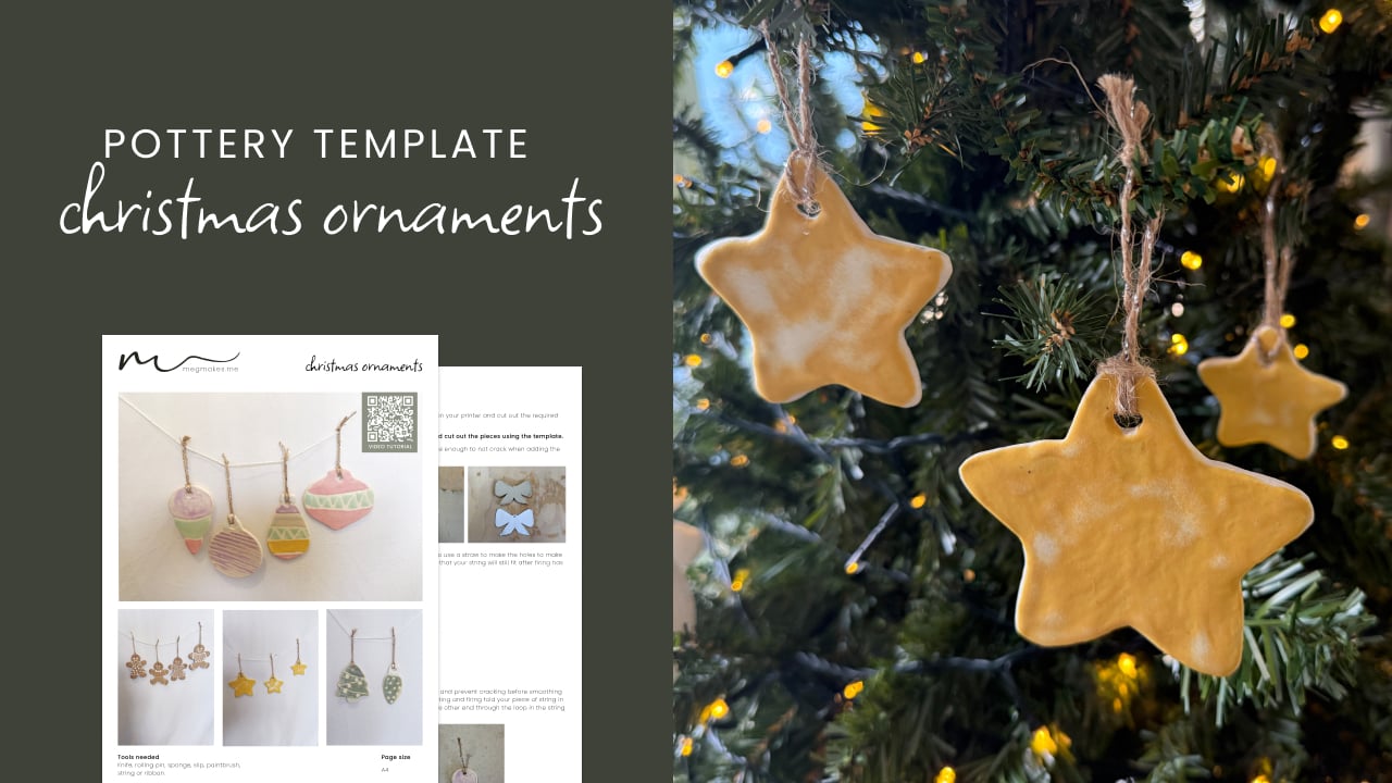 Christmas Ornaments Pottery Template