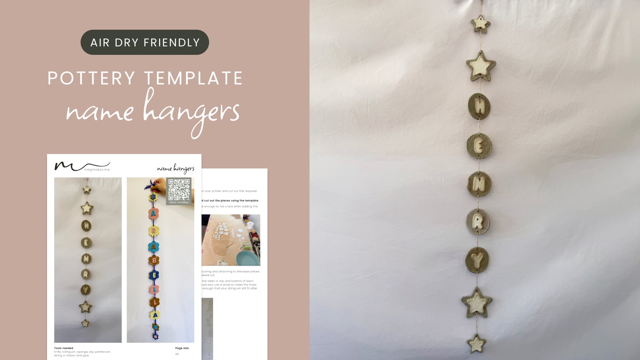 Name Hangers Pottery Template