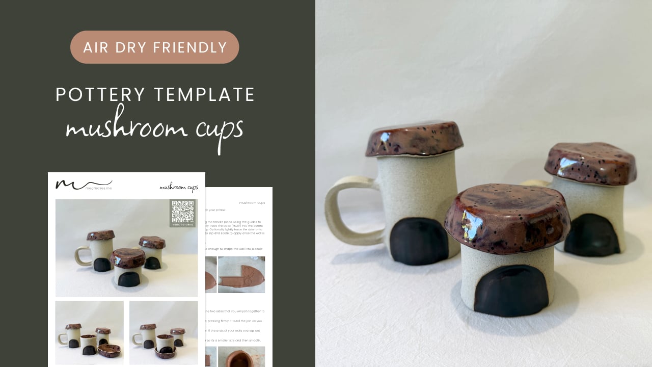 Fairy Mushroom Cup House Pottery Template