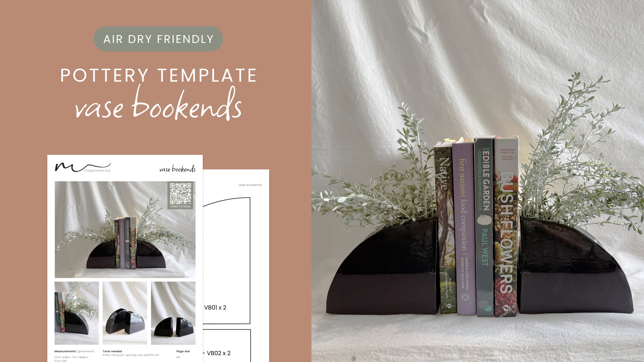 Vase Bookend Pottery Template