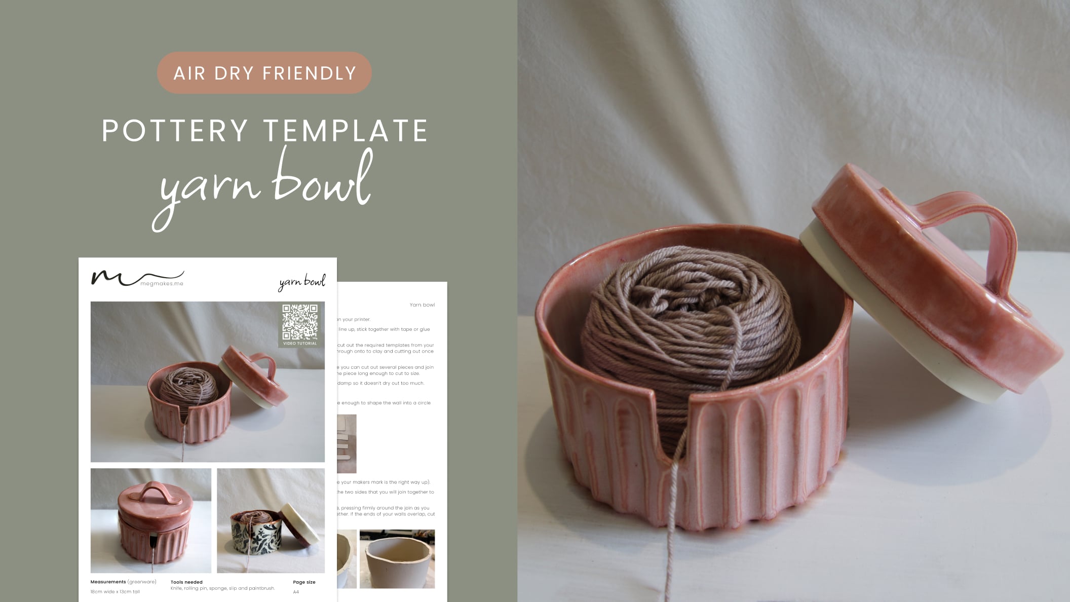Yarn Bowl Pottery Template