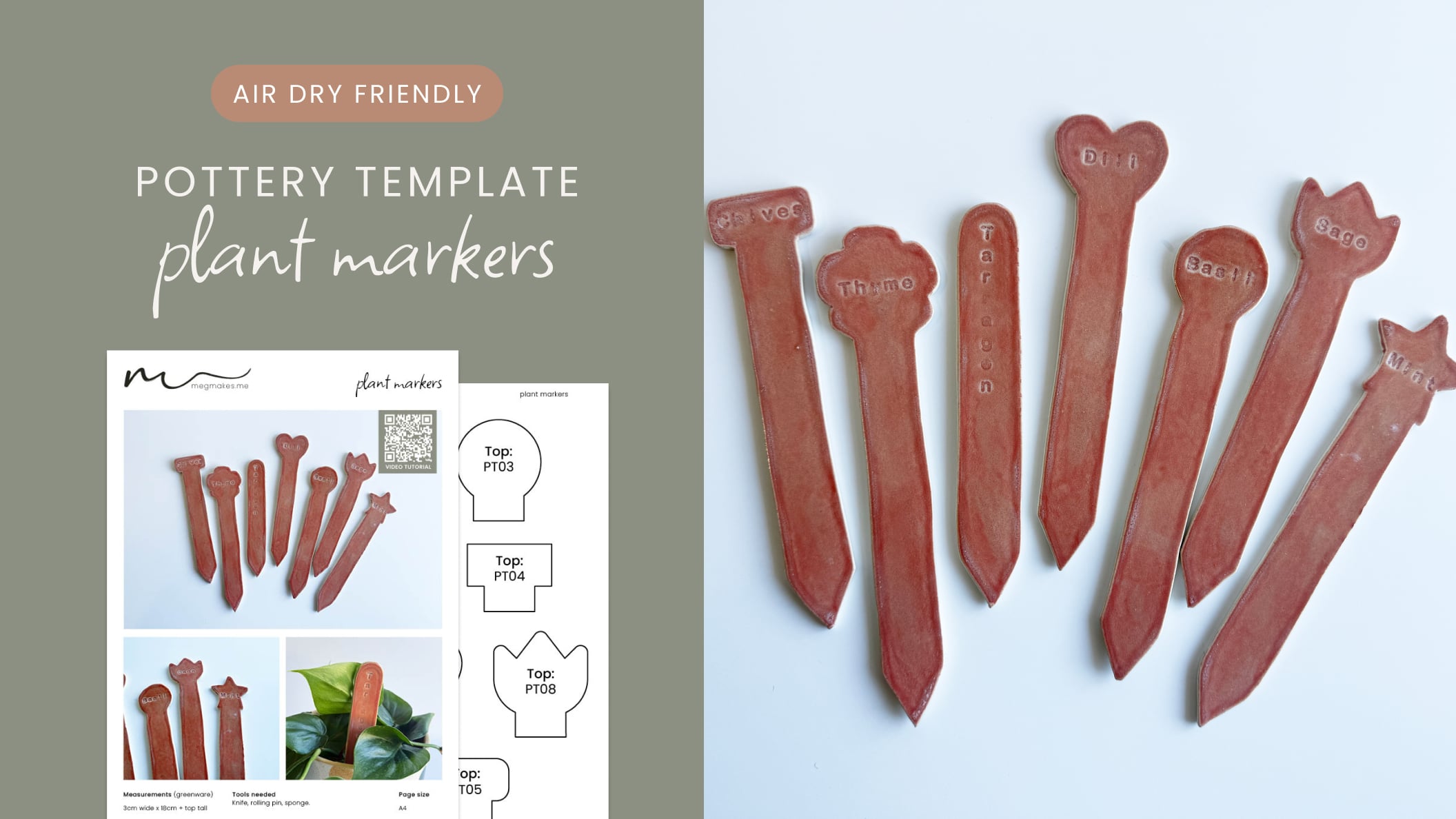 Plant Markers Pottery Template