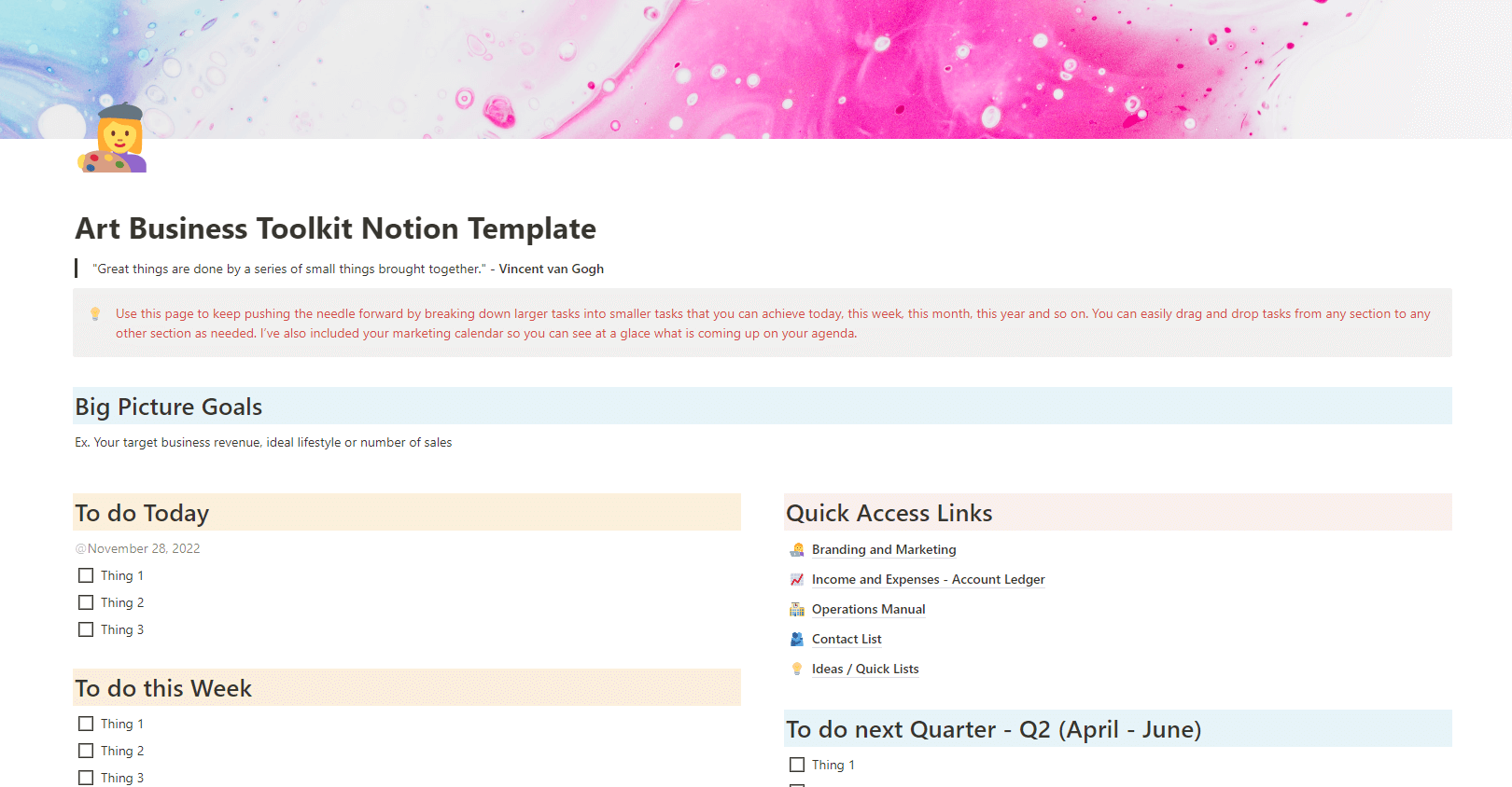 The Art Business Toolkit - Notion Template