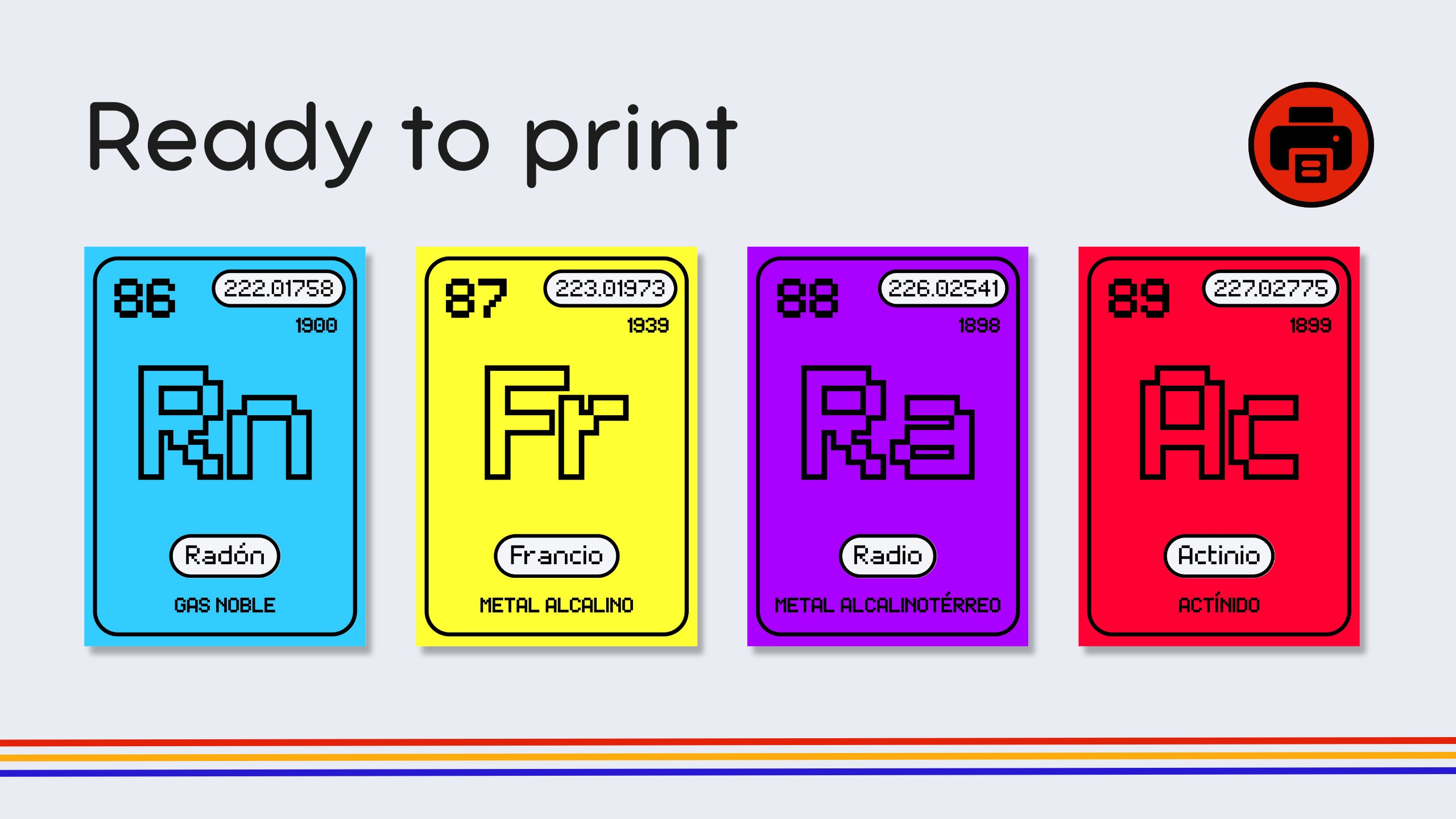Spanish Retro Gamer Periodic Table Flashcards