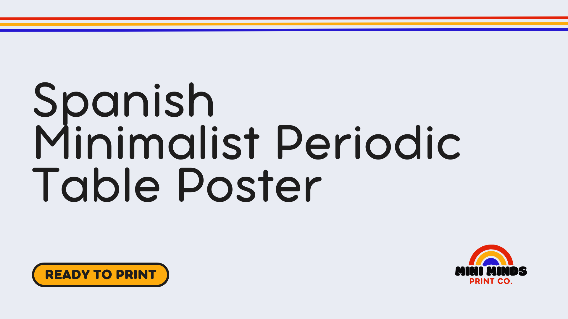 Spanish Minimalist Periodic Table Poster
