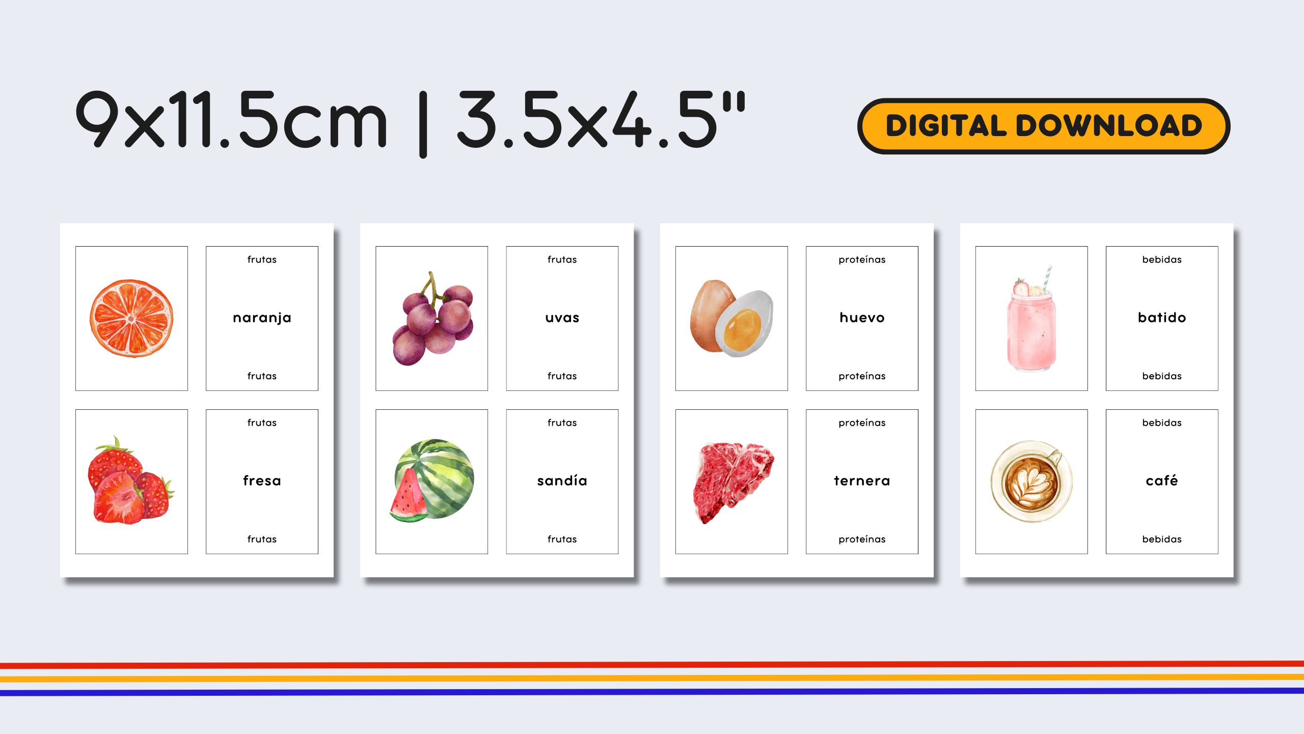 Spanish Food Groups Flashcards
