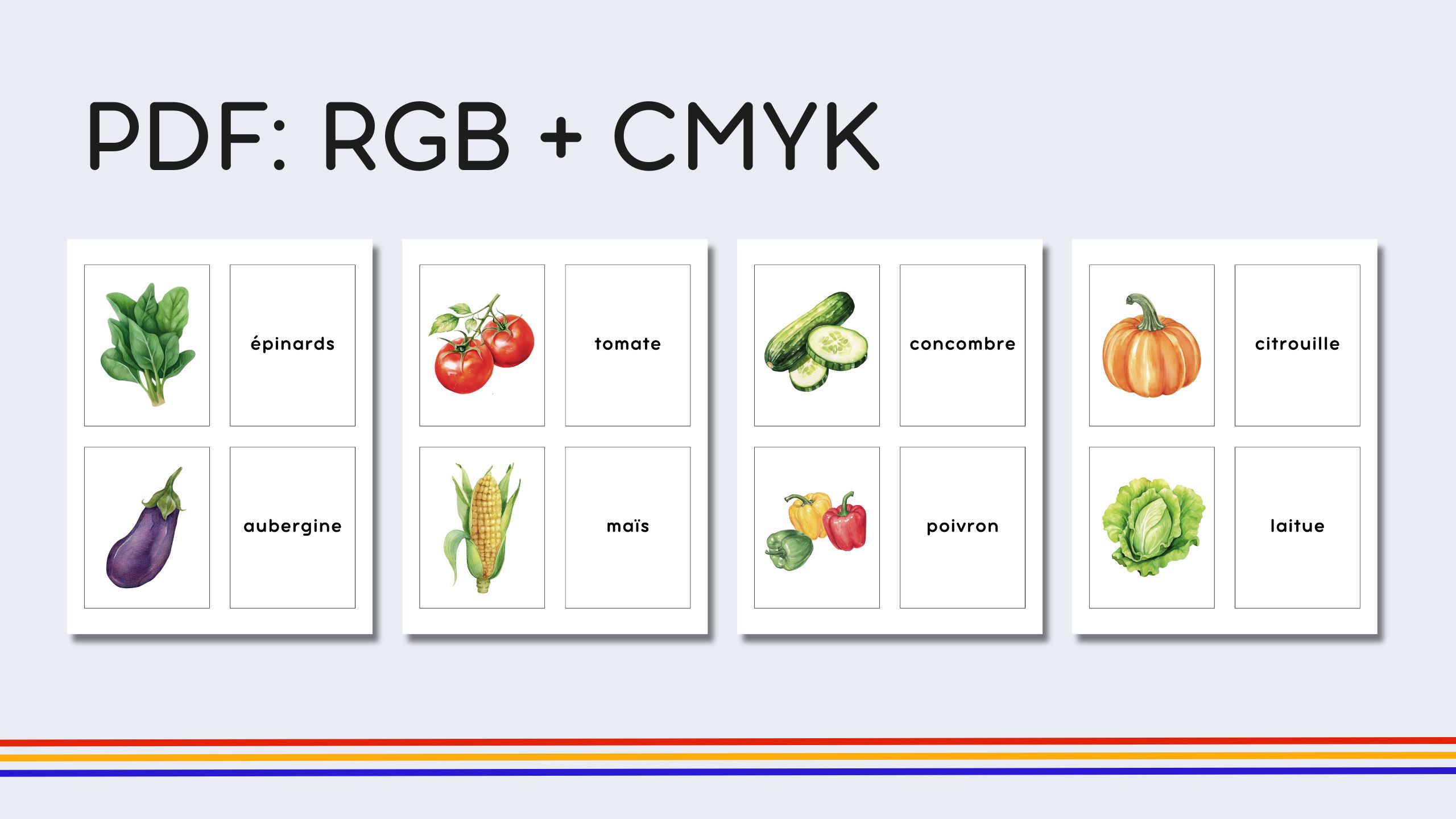 French Fruits + Vegetables Flashcards