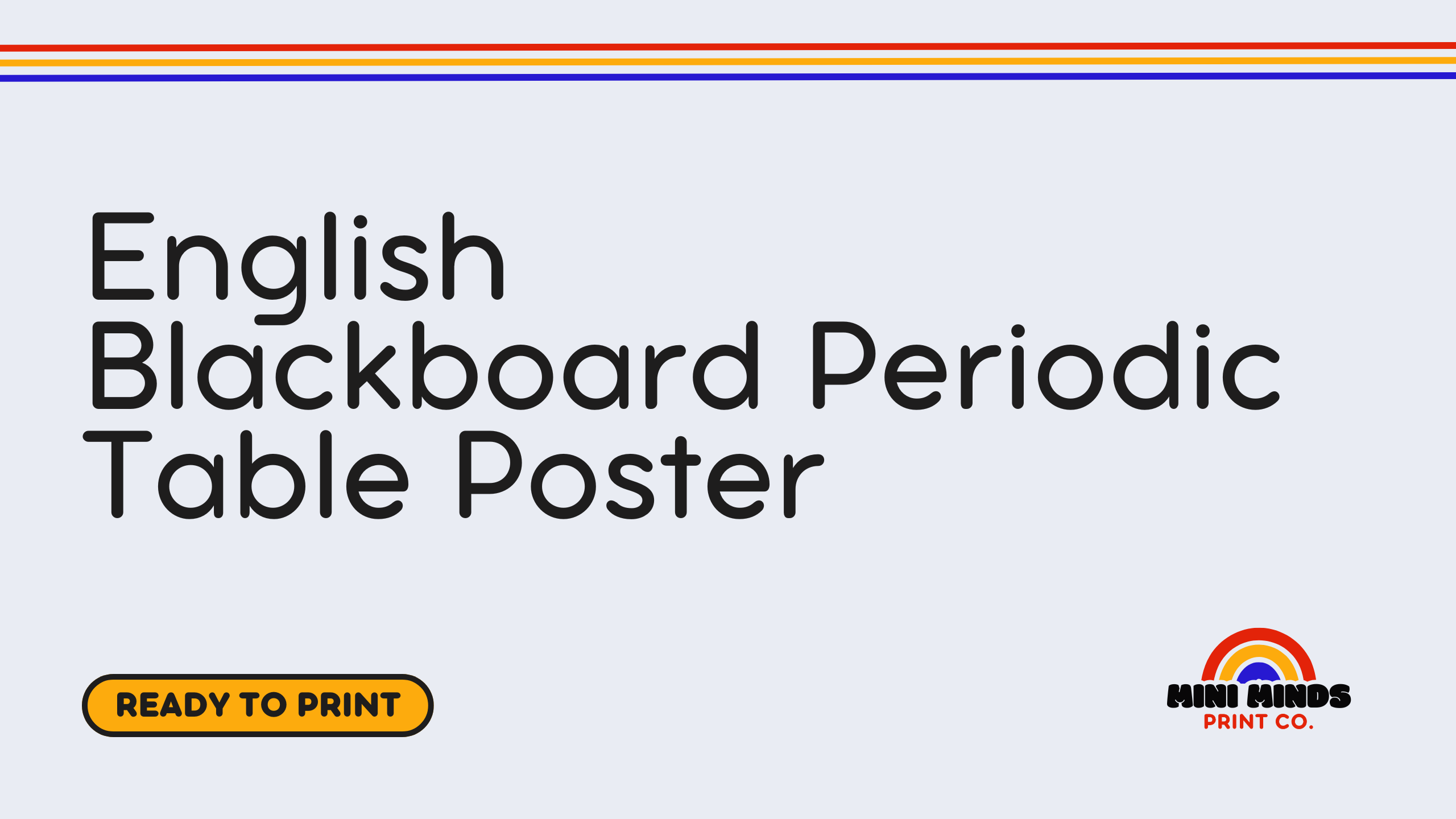 English Blackboard Periodic Table Poster