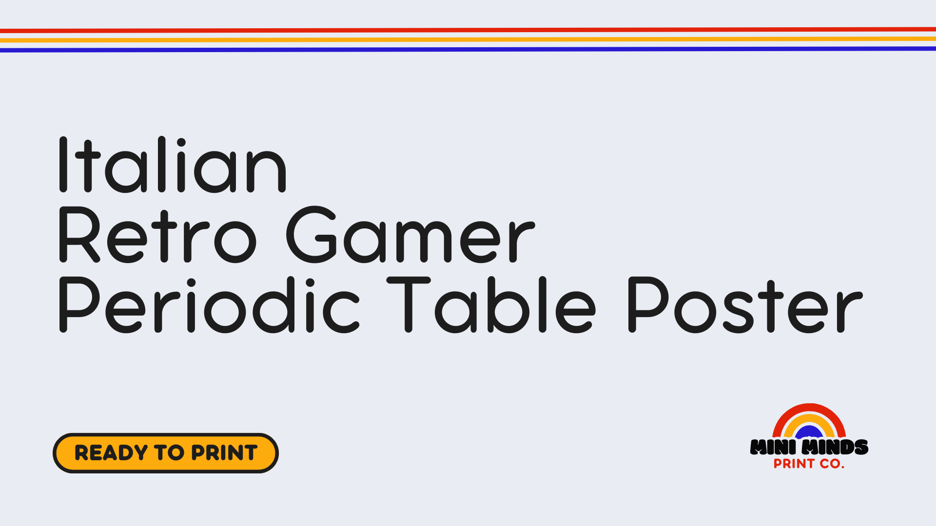 Italian Retro Gamer Periodic Table Poster