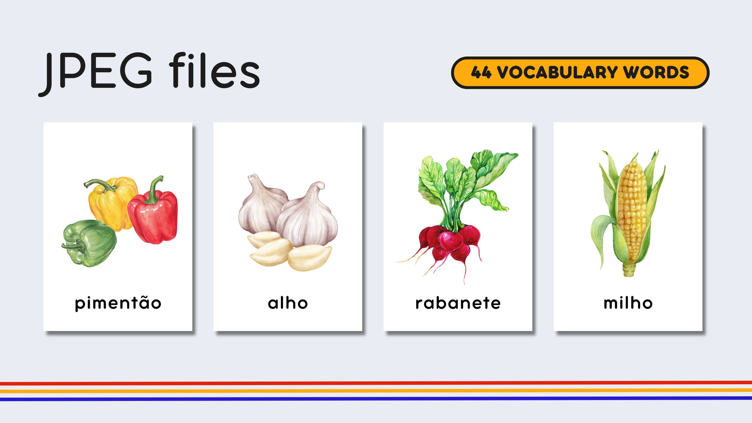 Portuguese Fruits + Vegetables Flashcards