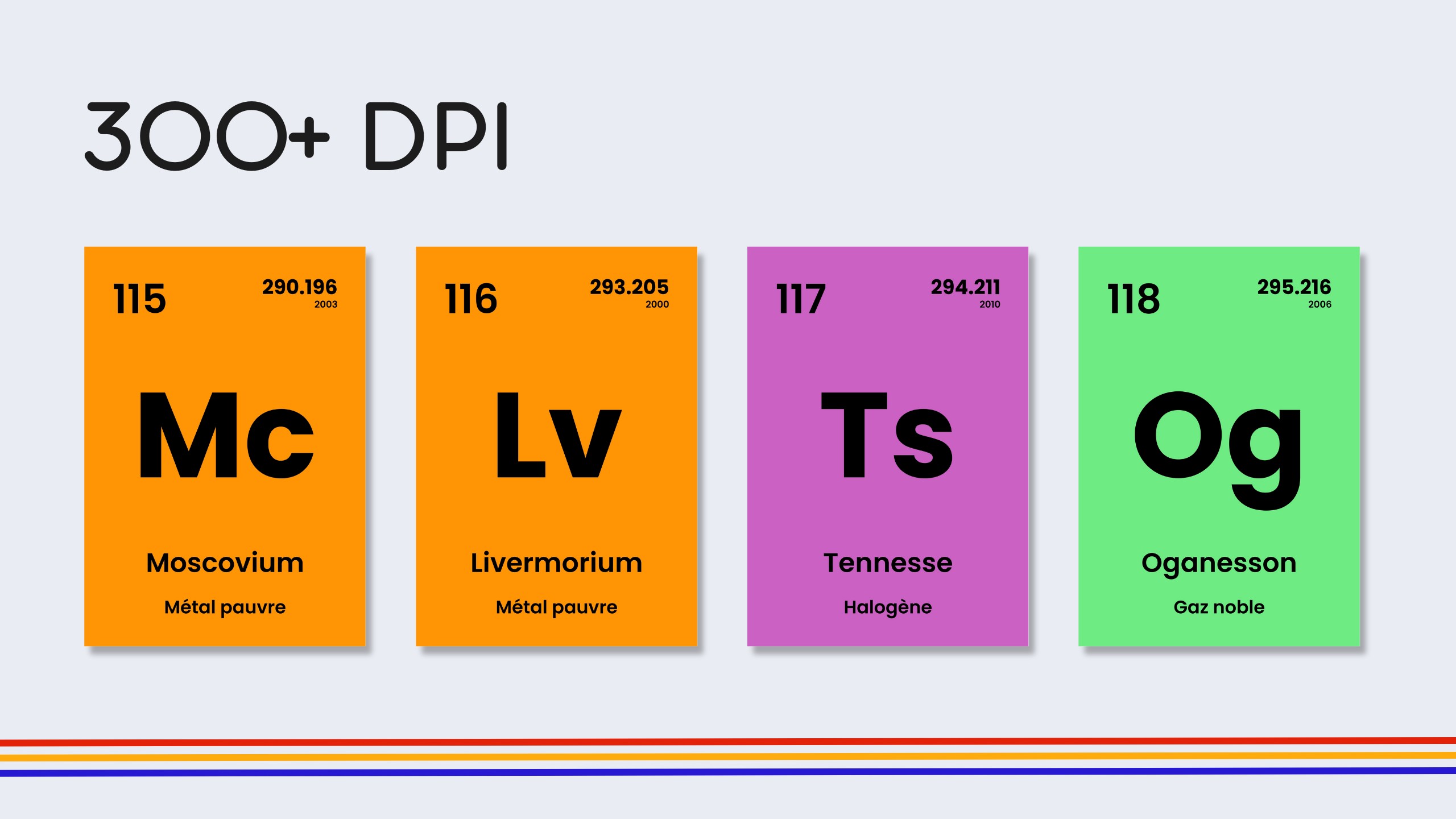 French Rainbow Periodic Table Flashcards
