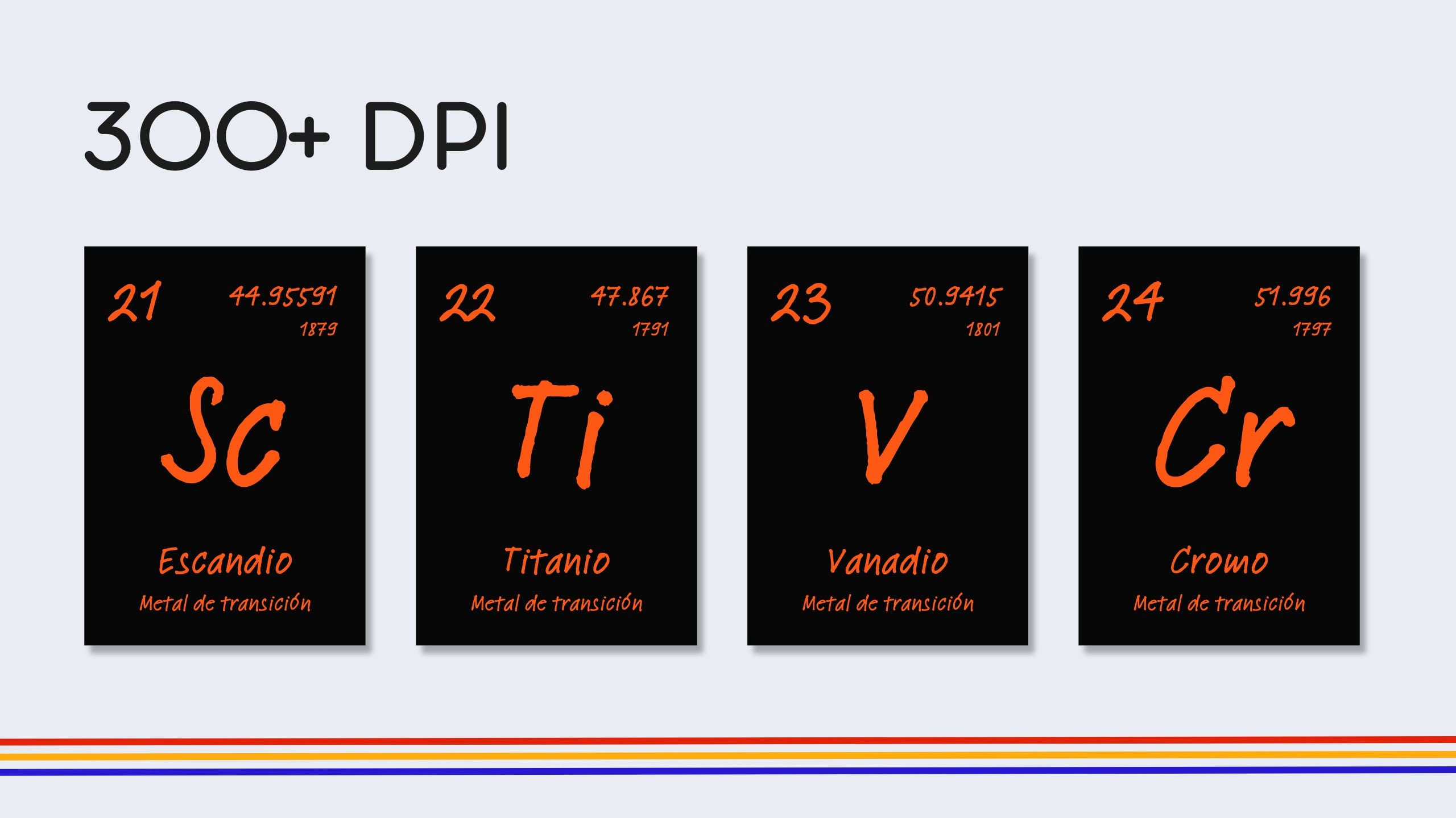 Spanish Dark Mode Periodic Table Flashcards