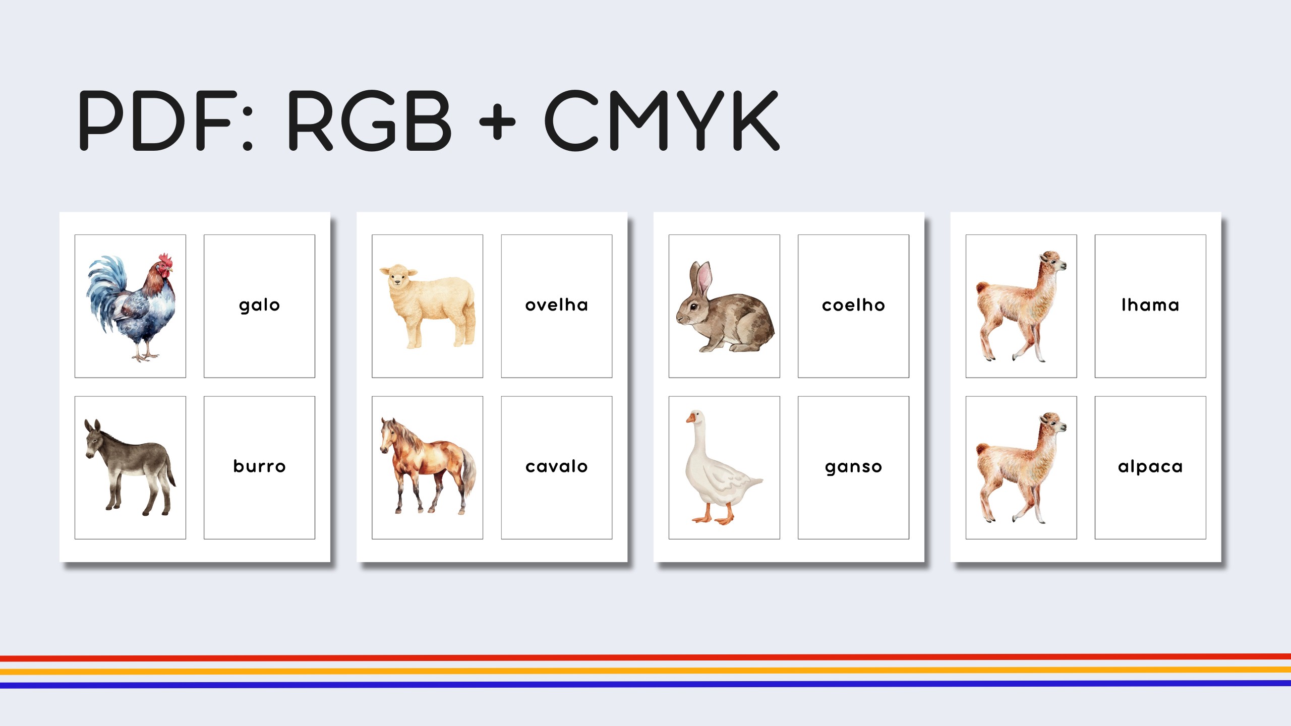 Portuguese Farm Animals Flashcards