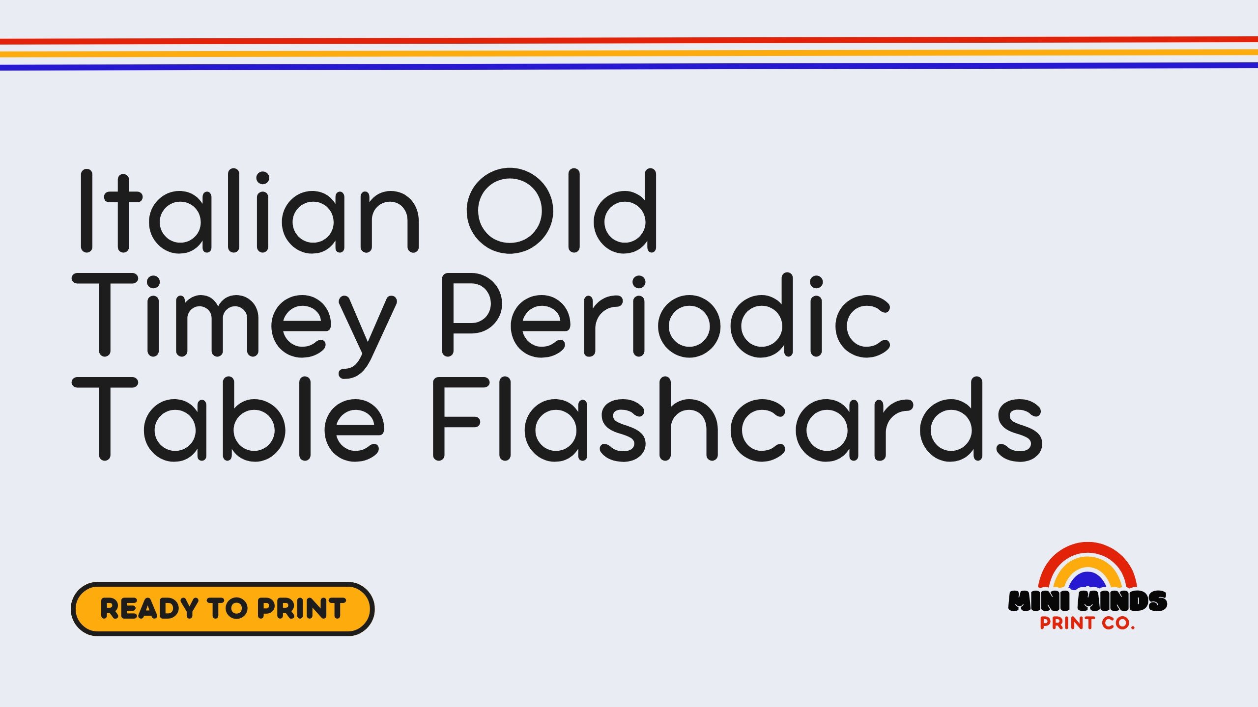 Italian Old Timey Periodic Table Flashcards
