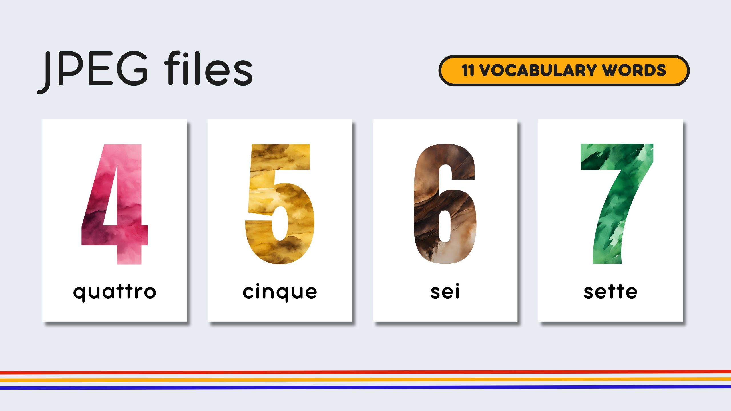 Italian Numbers 0-10 Flashcards