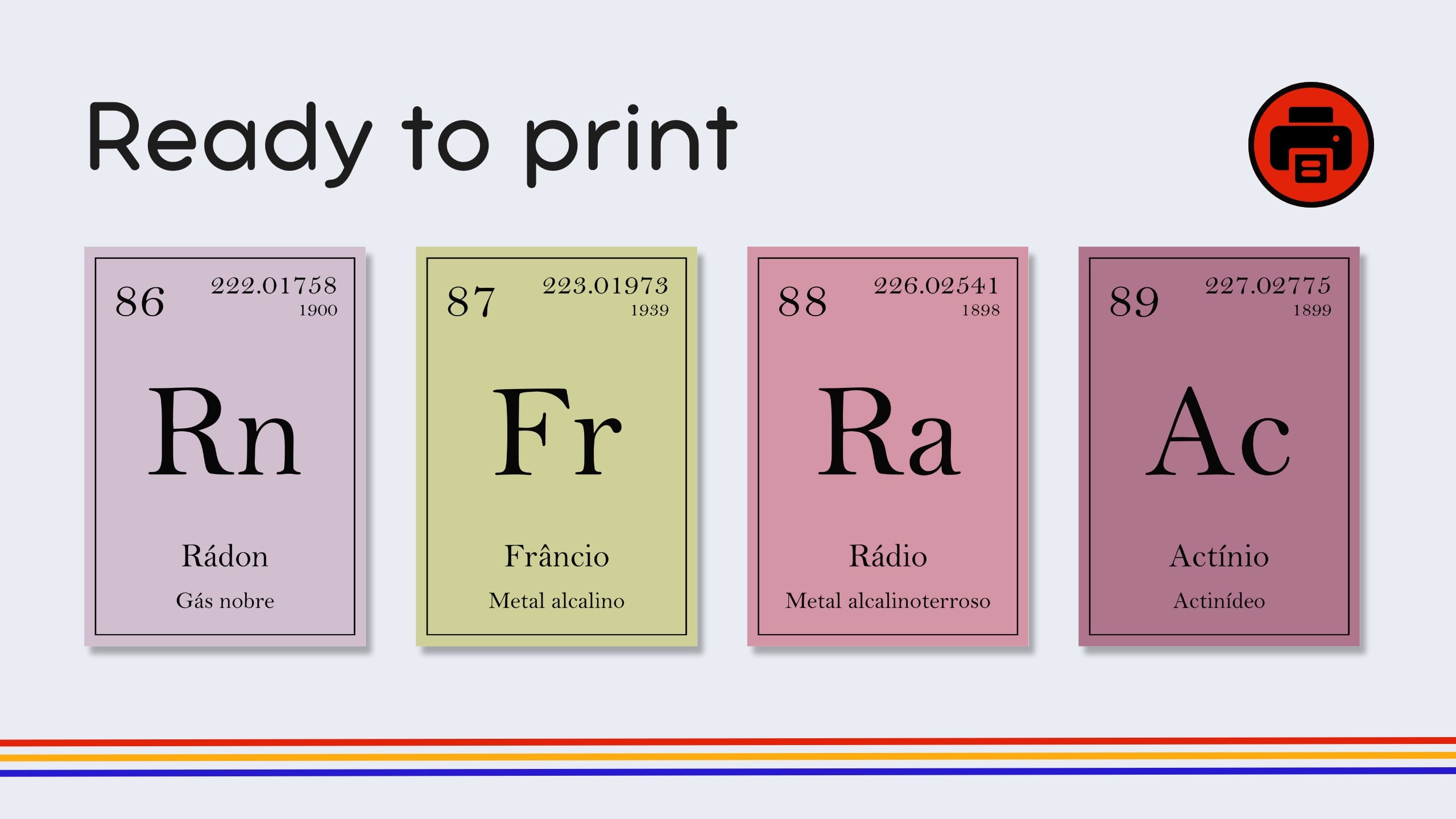 Portuguese Old Timey Periodic Table Flashcards