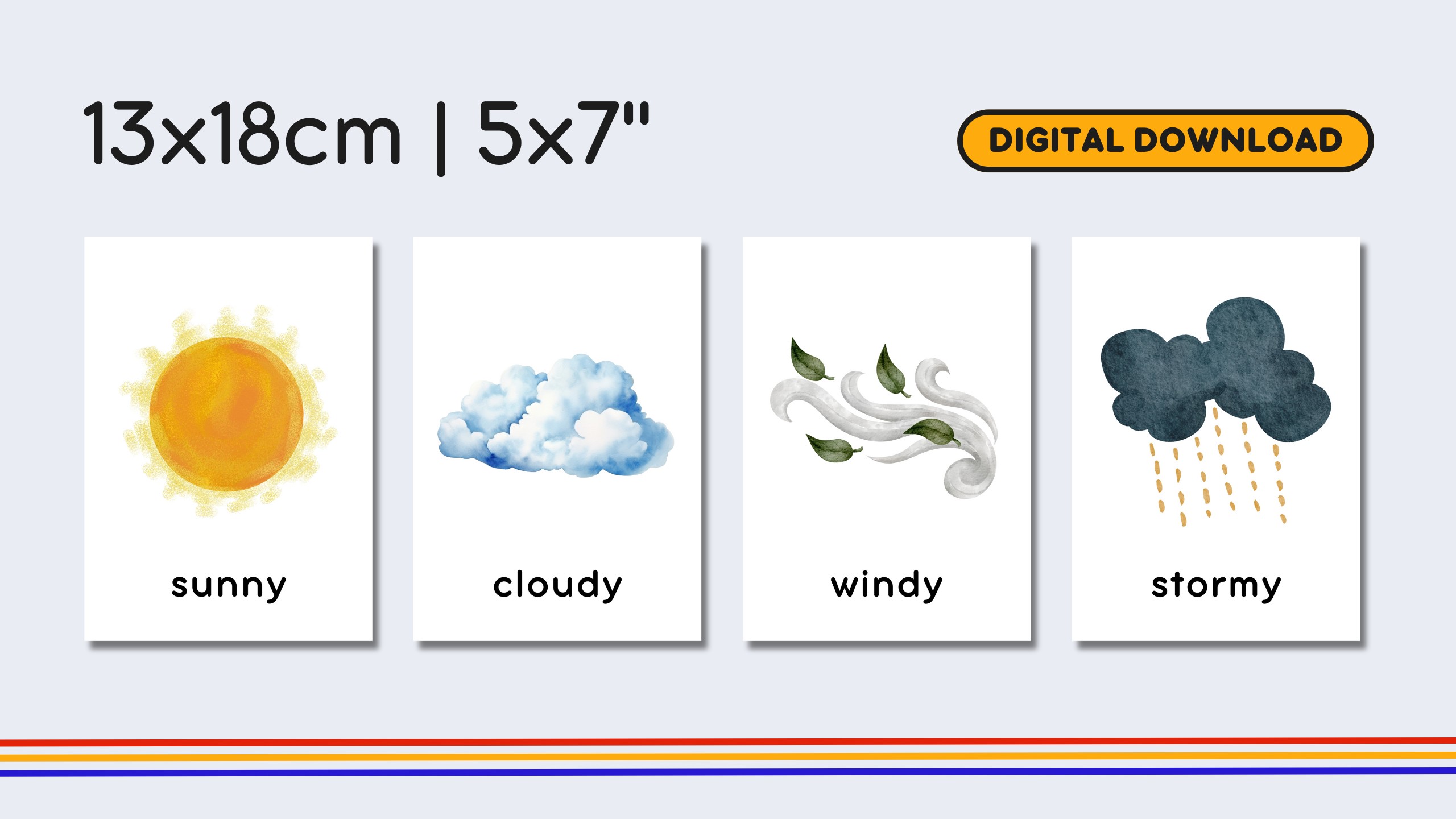 English Weather Flashcards