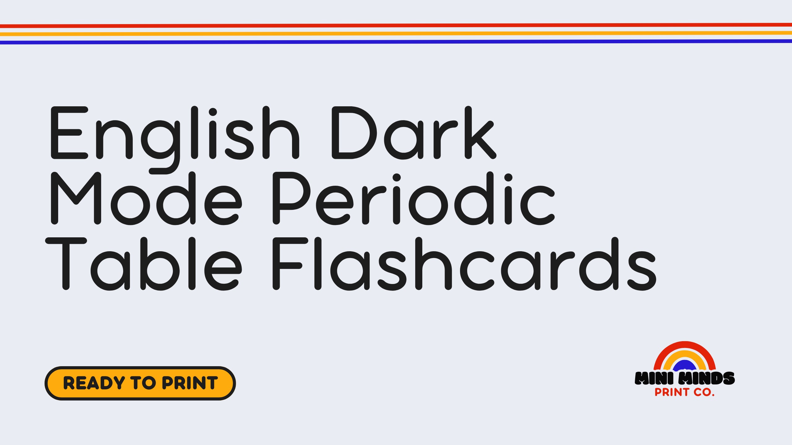 English Dark Mode Periodic Table Flashcards