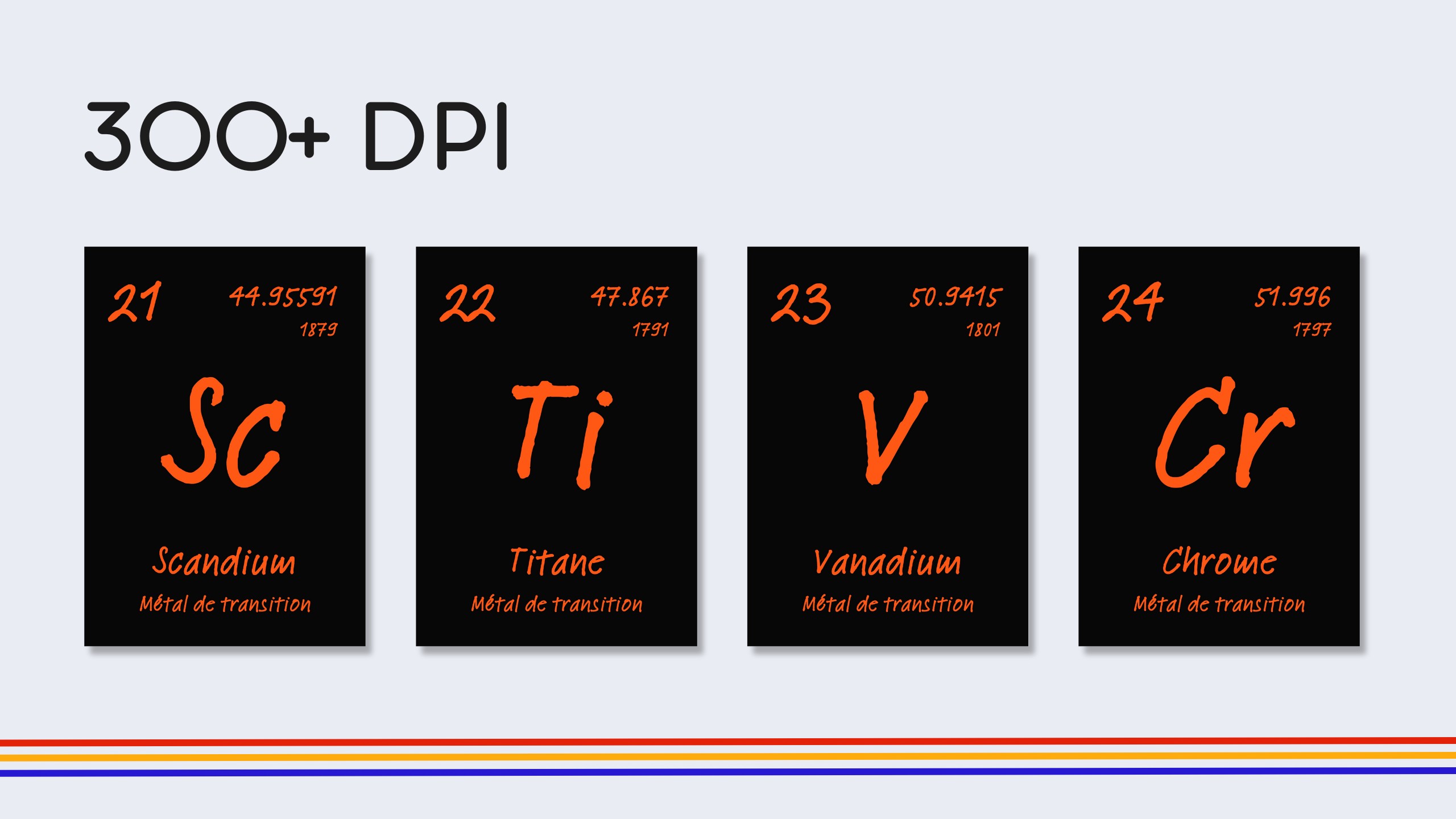 French Dark Mode Periodic Table Flashcards
